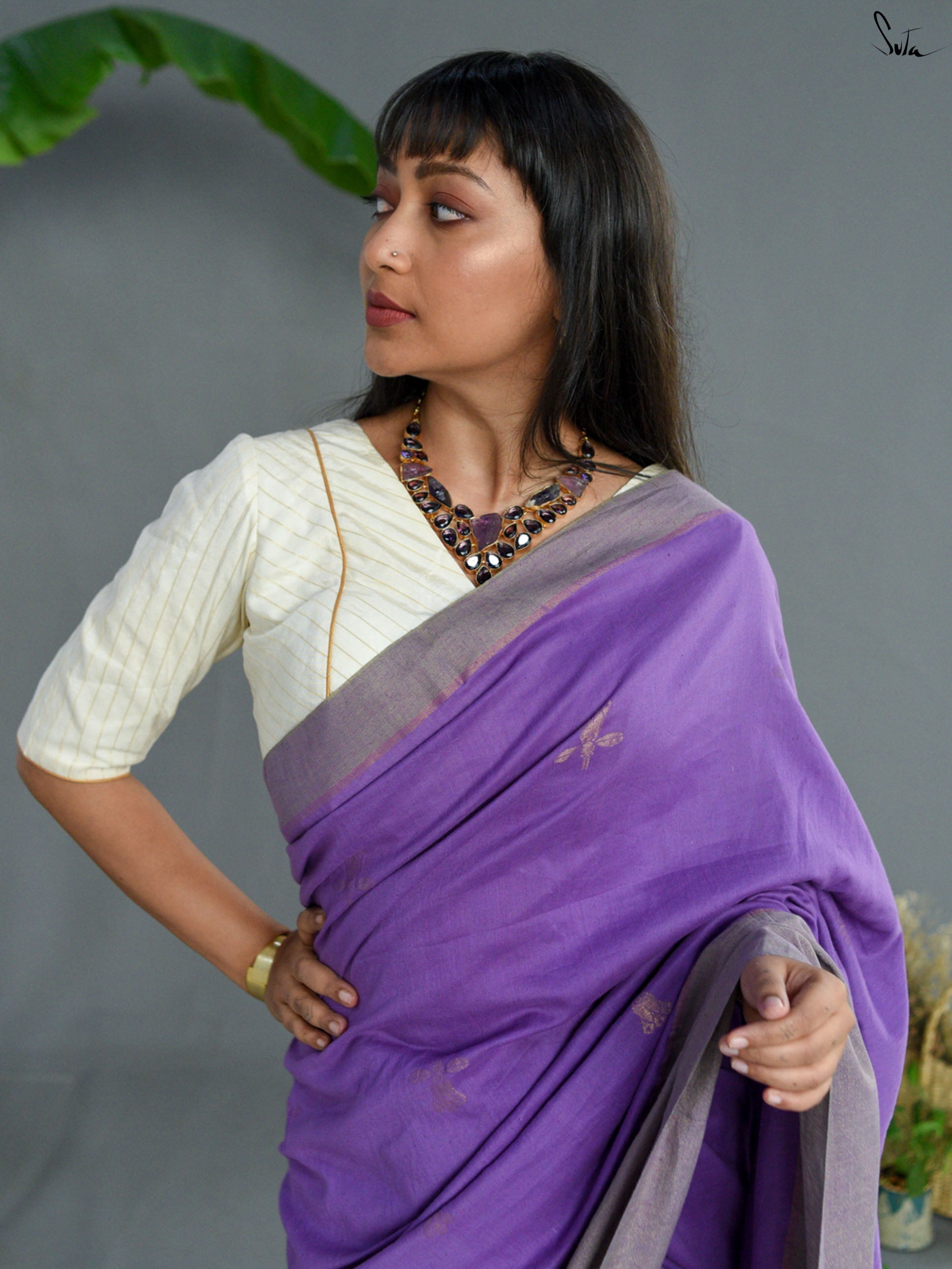 Aster Zari Saree