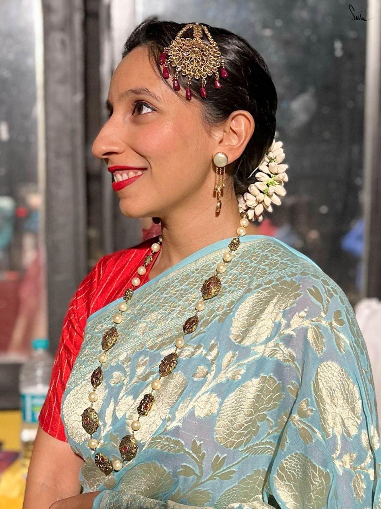 Liberated Lalitha Sky Blue Banarasi Saree