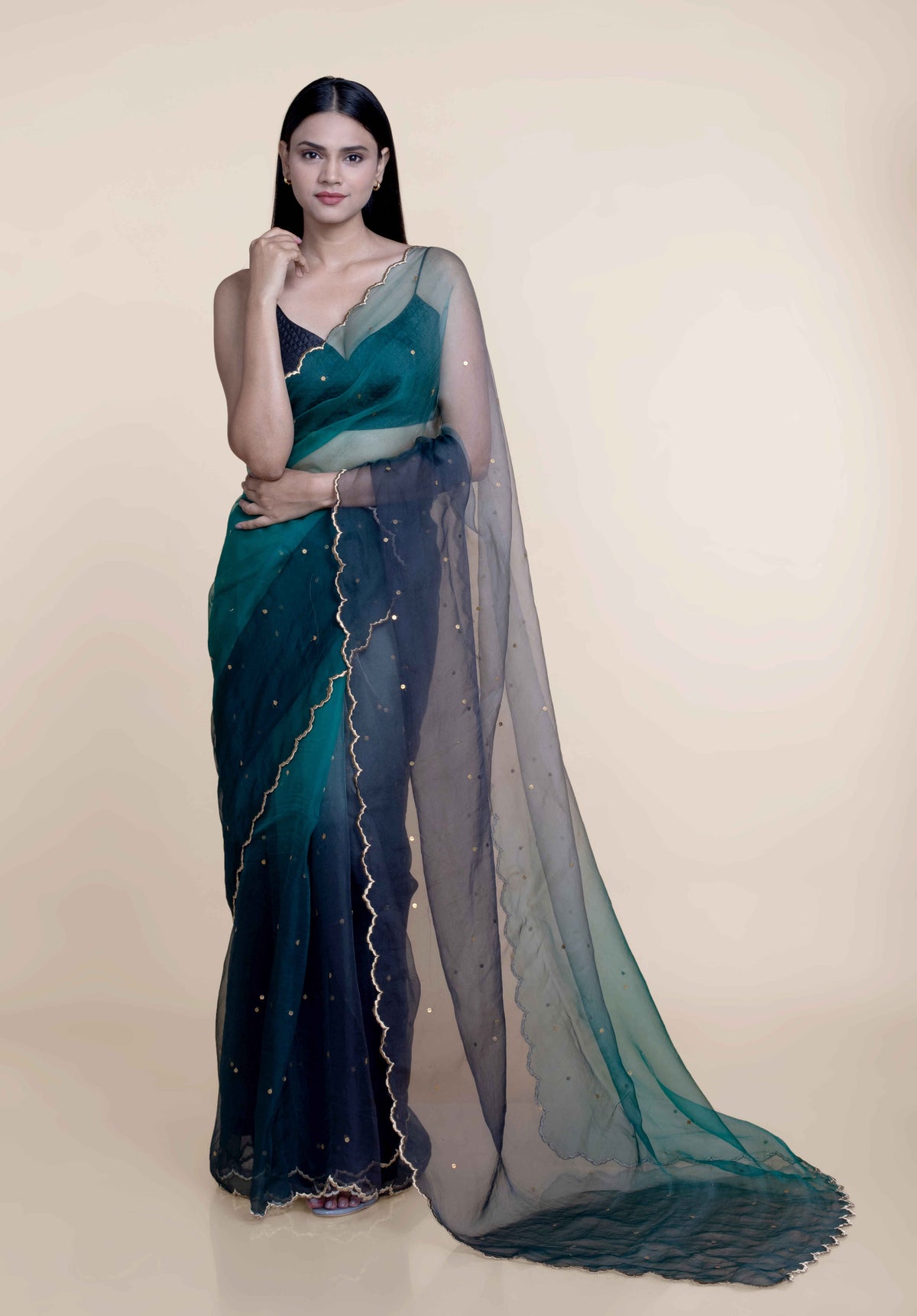 Blue Morpho Saree