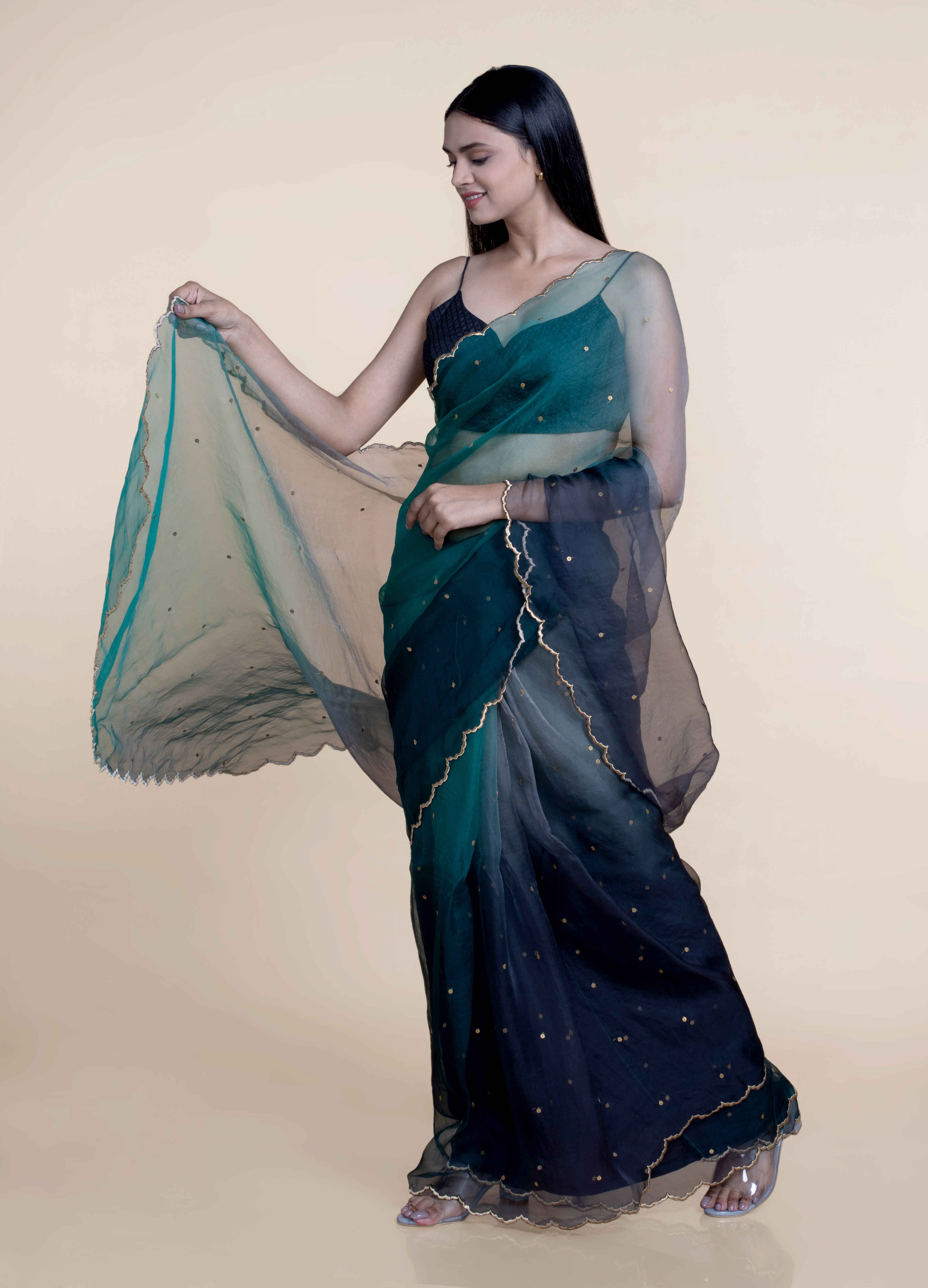 Blue Morpho Saree