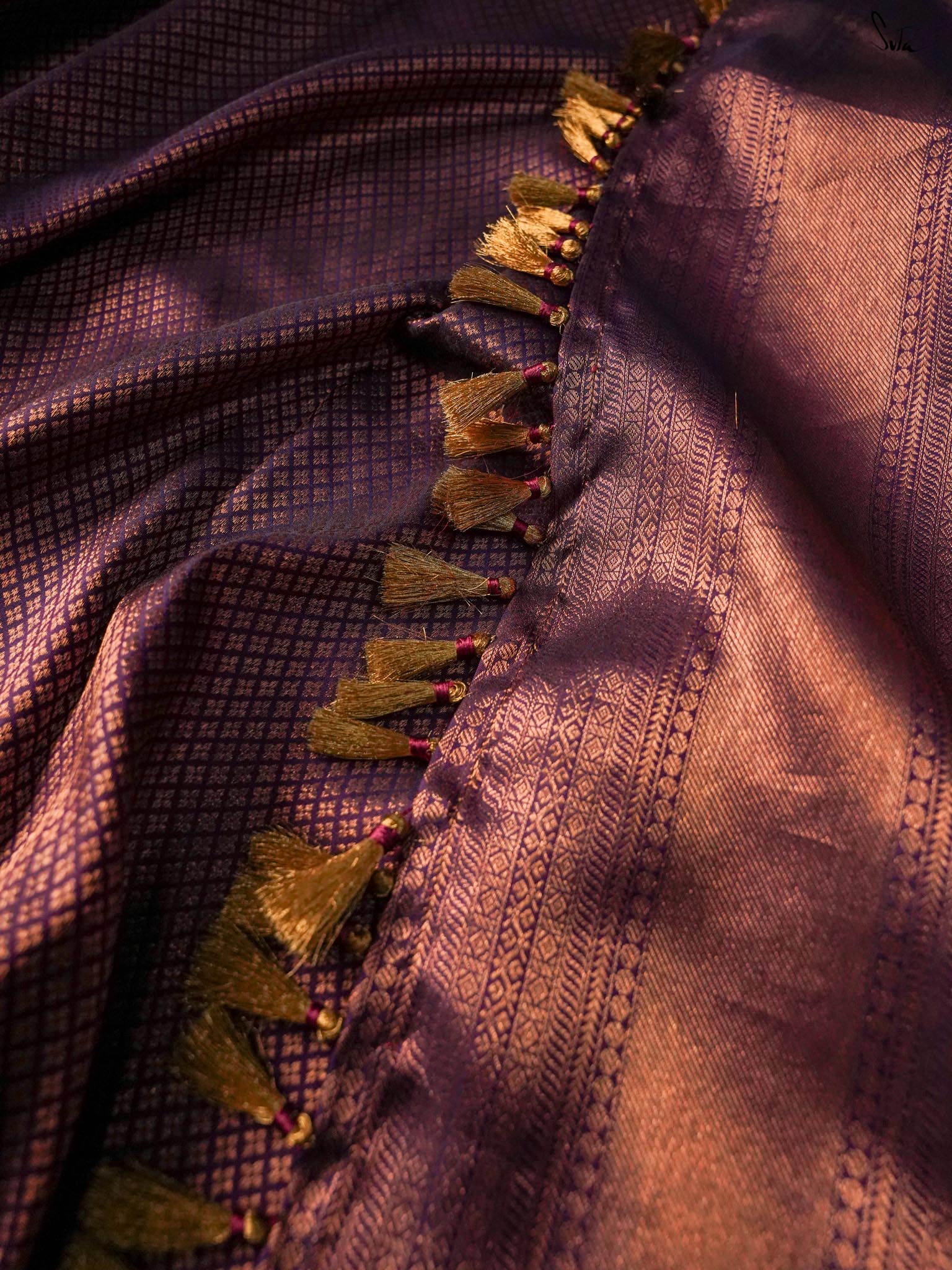 Kaadambari Purple Kanjivaram Saree