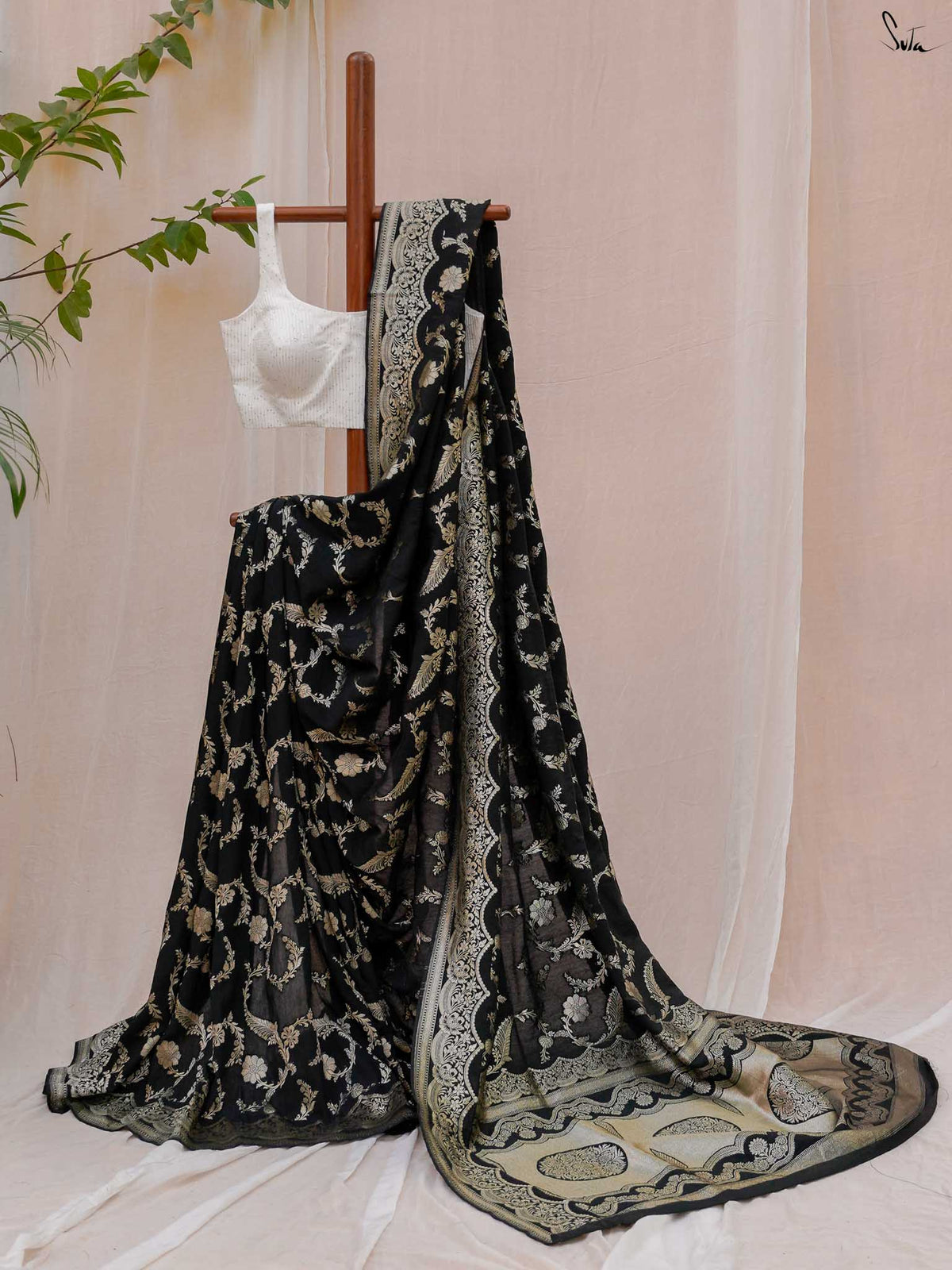 Kajri Black Banarasi Saree