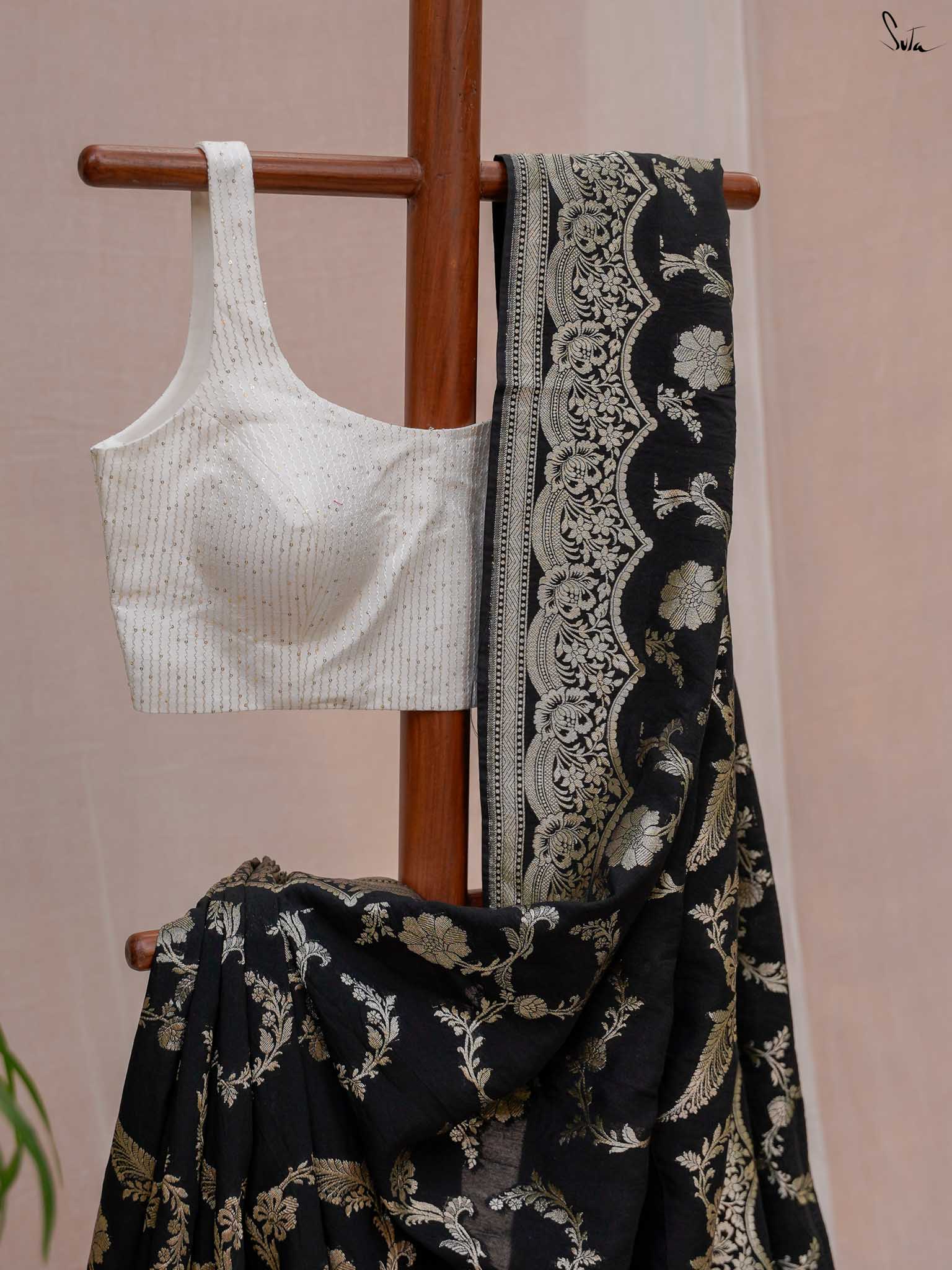 Kajri Black Banarasi Saree