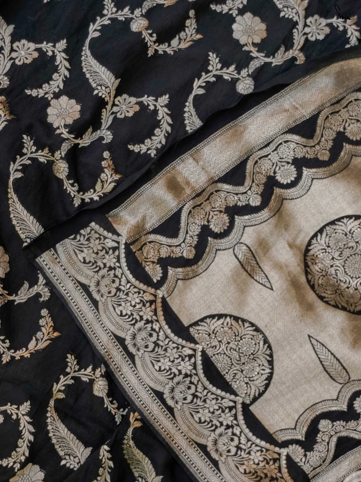 Kajri Black Banarasi Saree