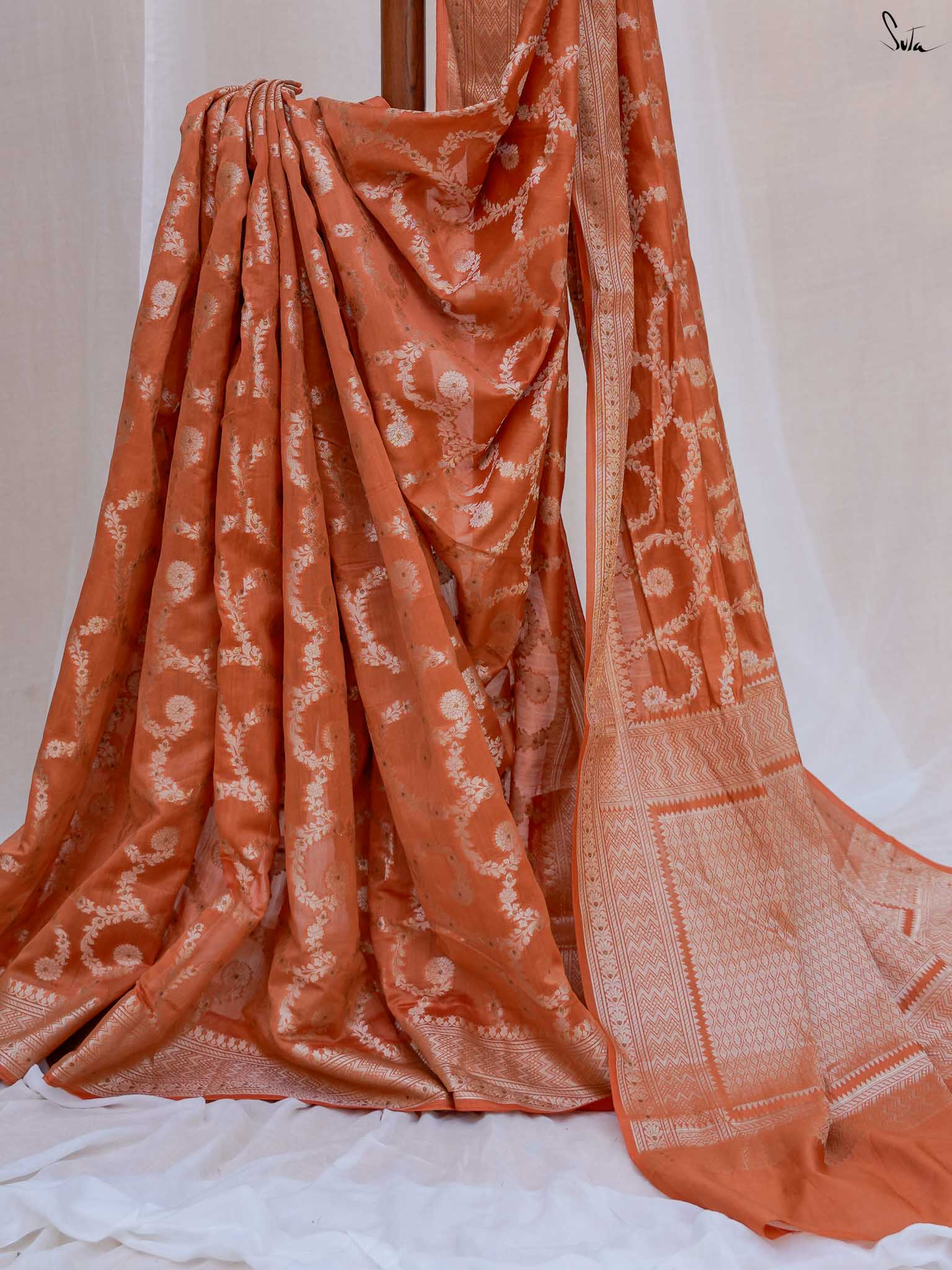 Chaiti Rust Banarasi Saree