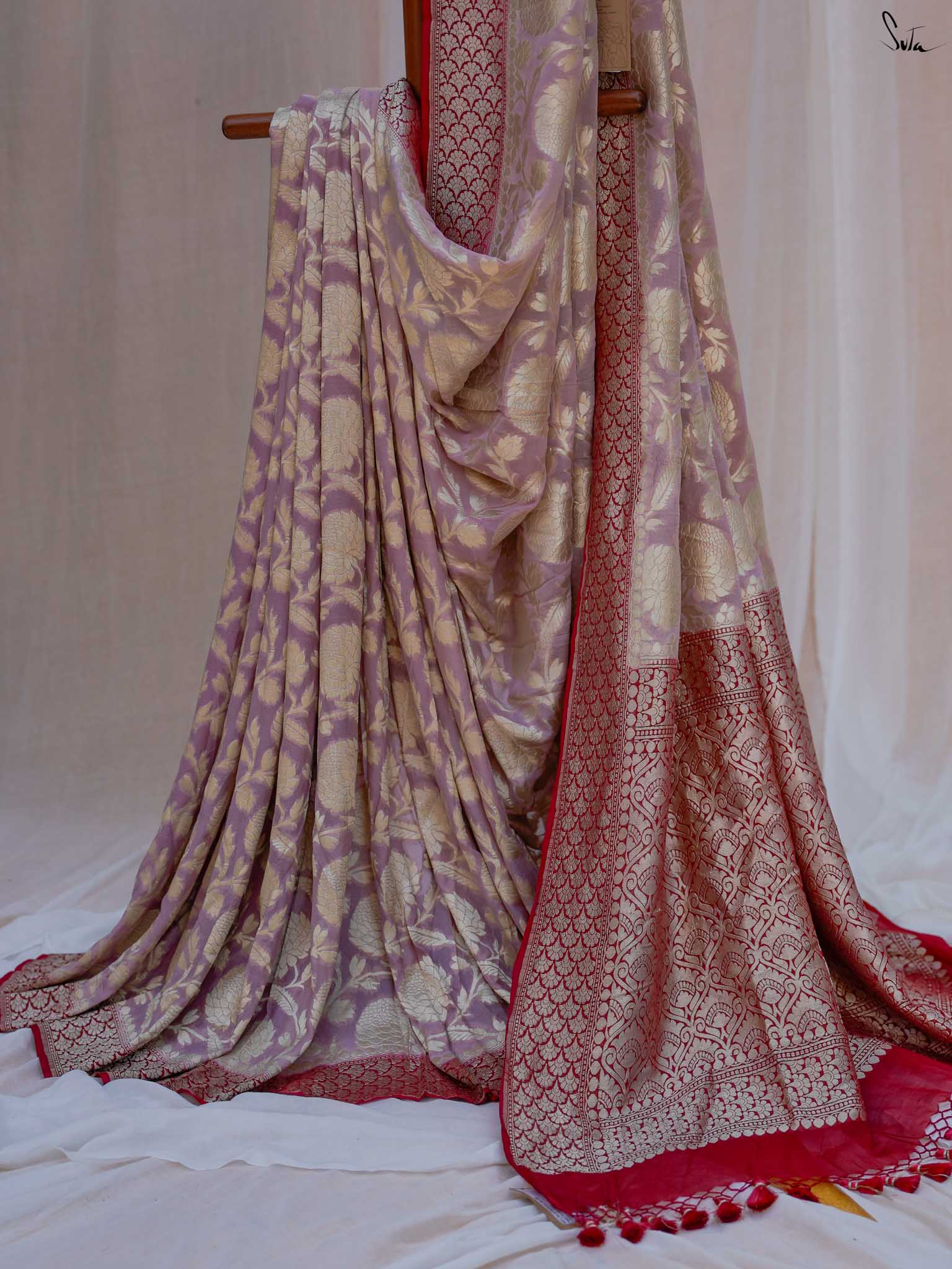 Fearless Falguni Beige Banarasi saree