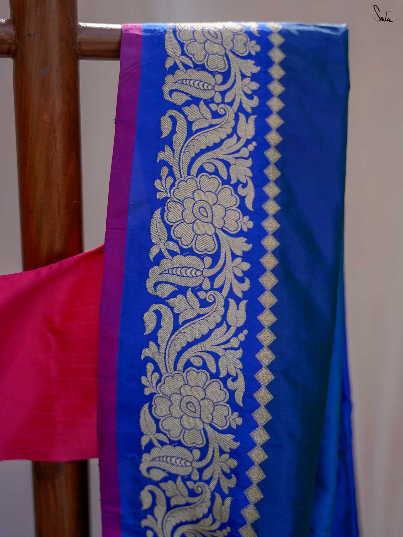 Ganga Mahal Blue Banarasi Saree