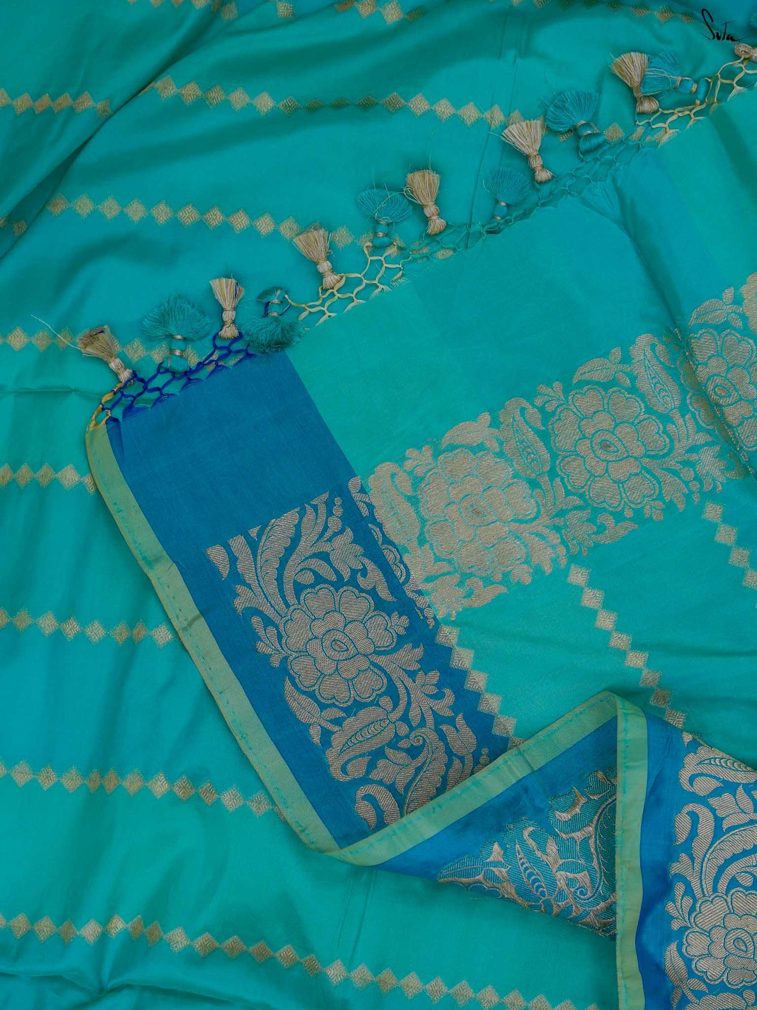 Manikarnika Mint Banarasi Saree
