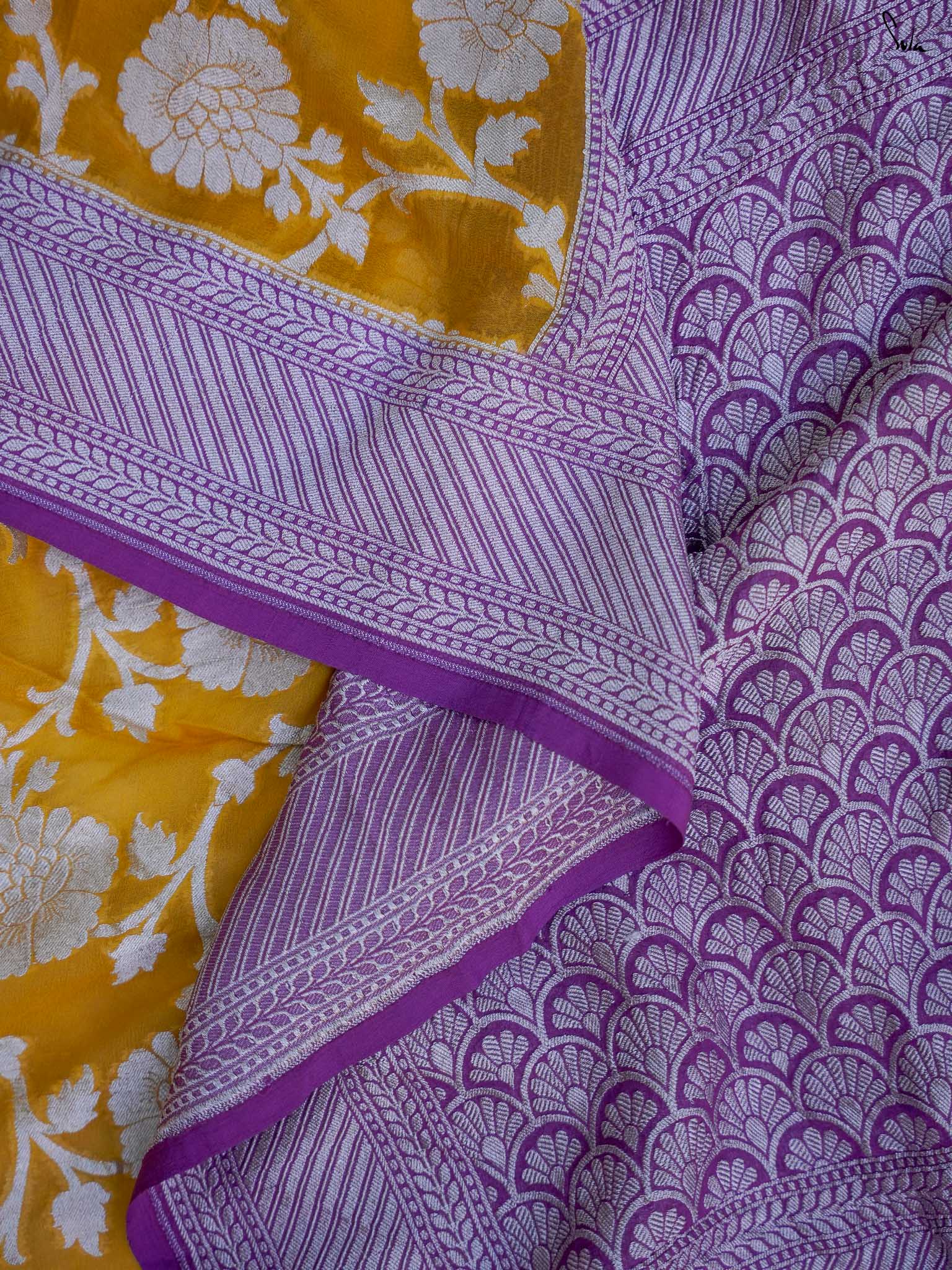 Feminist Farida Yellow Banarasi Saree