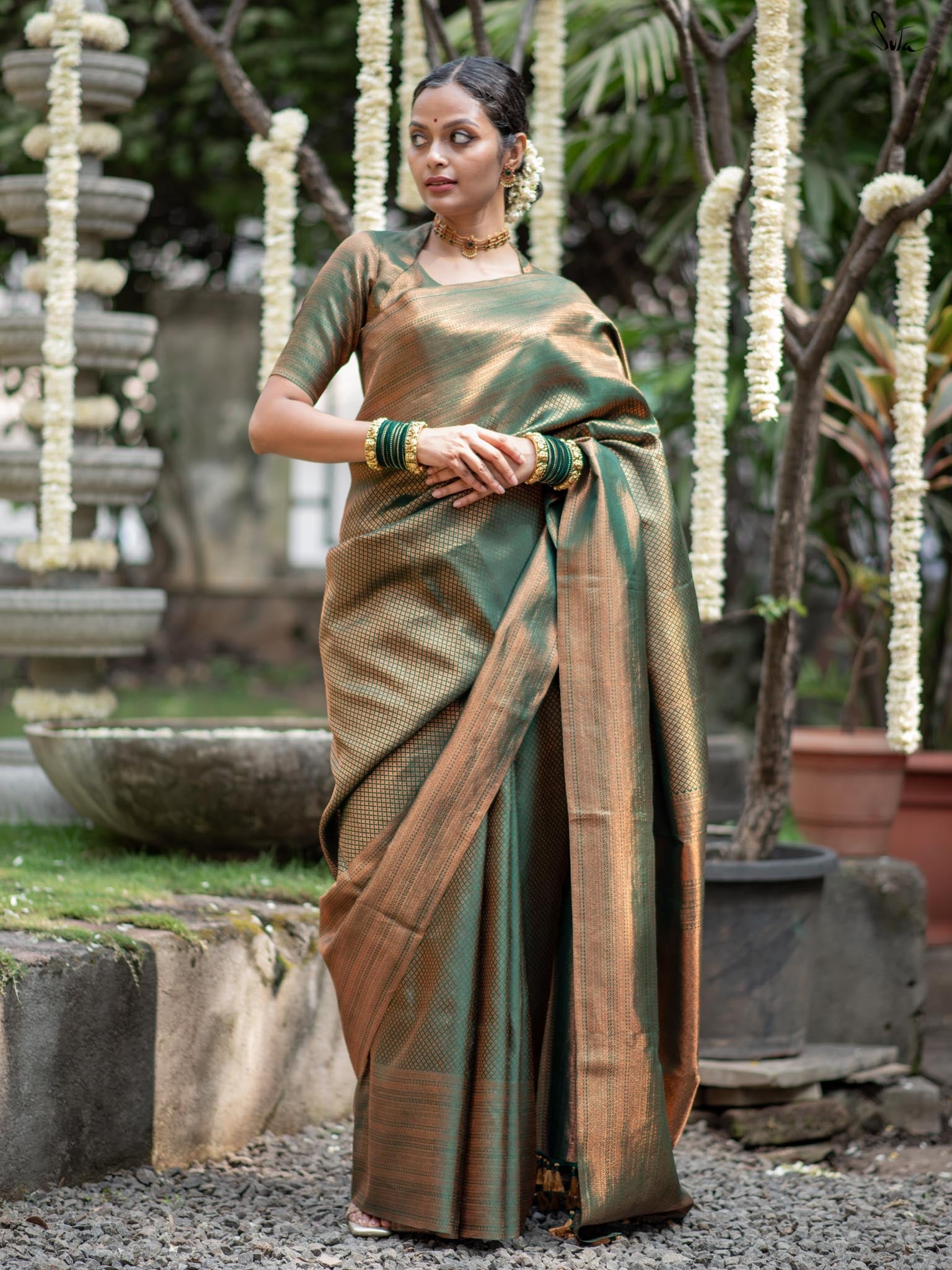 Vaanika Green Kanjivaram Saree