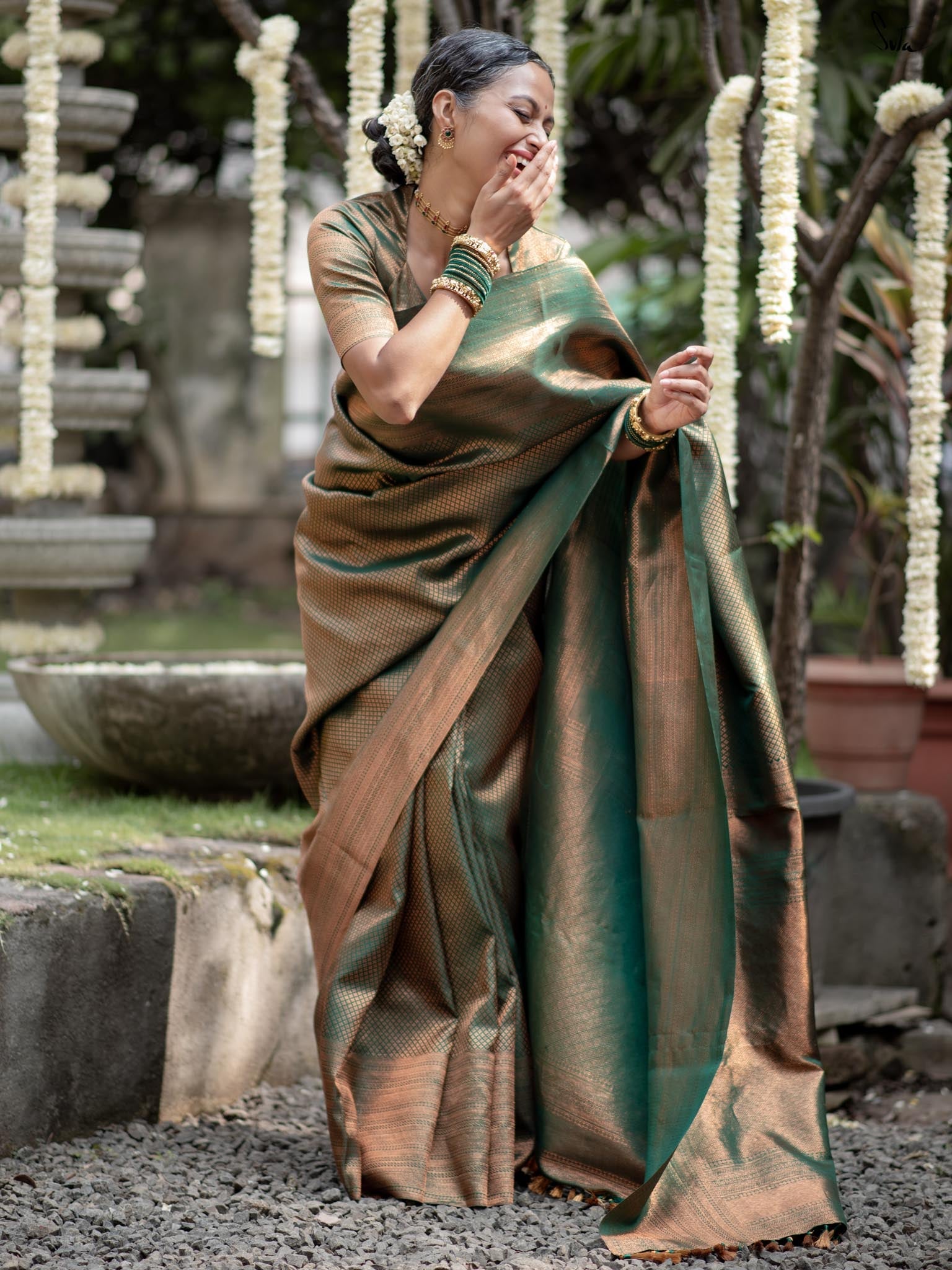 Vaanika Green Kanjivaram Saree