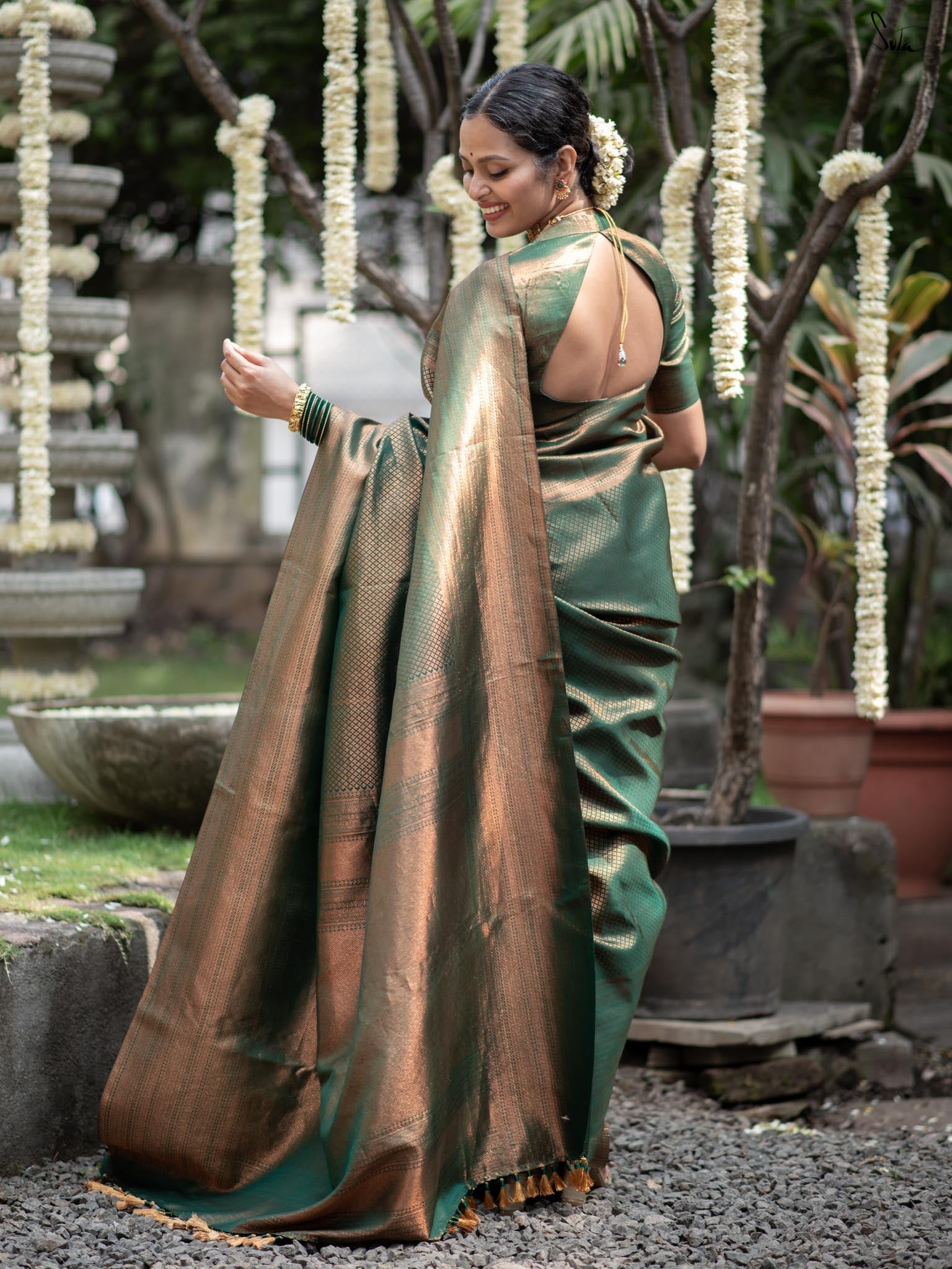 Vaanika Green Kanjivaram Saree
