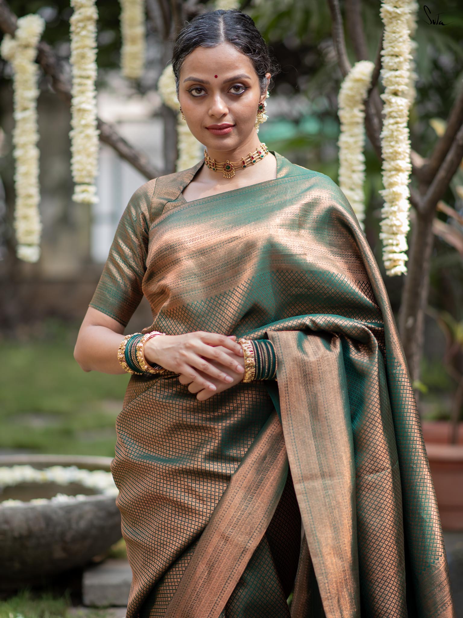 Vaanika Green Kanjivaram Saree