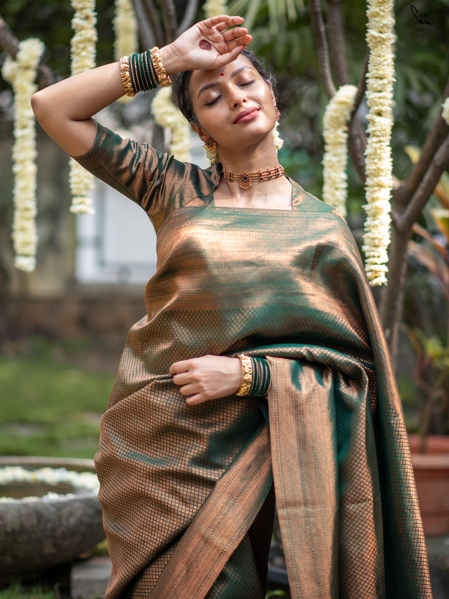 Vaanika Green Kanjivaram Saree
