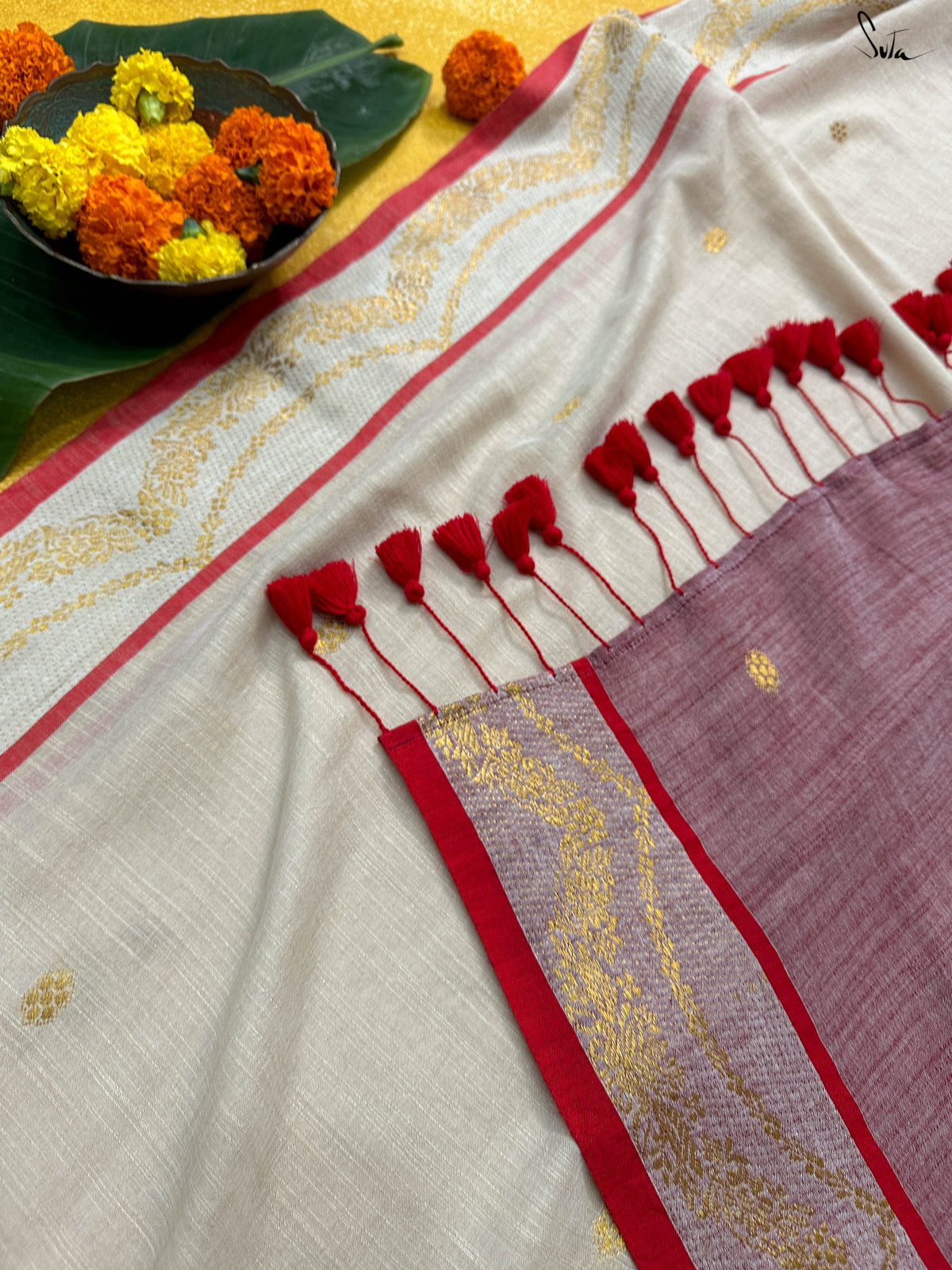 Suta Woven Design Zari Saree