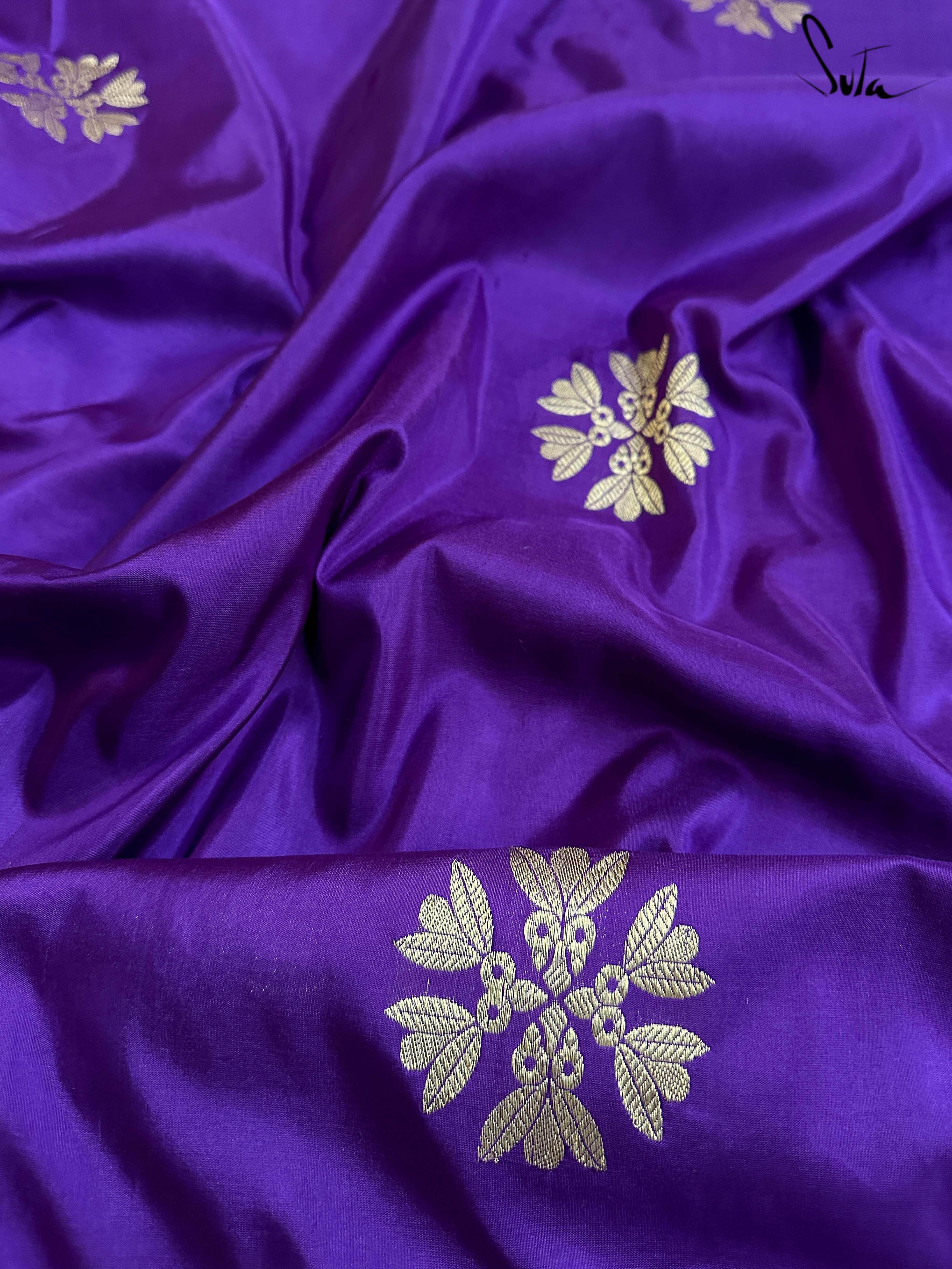 Haseen Shahaana Purple Banarasi Saree