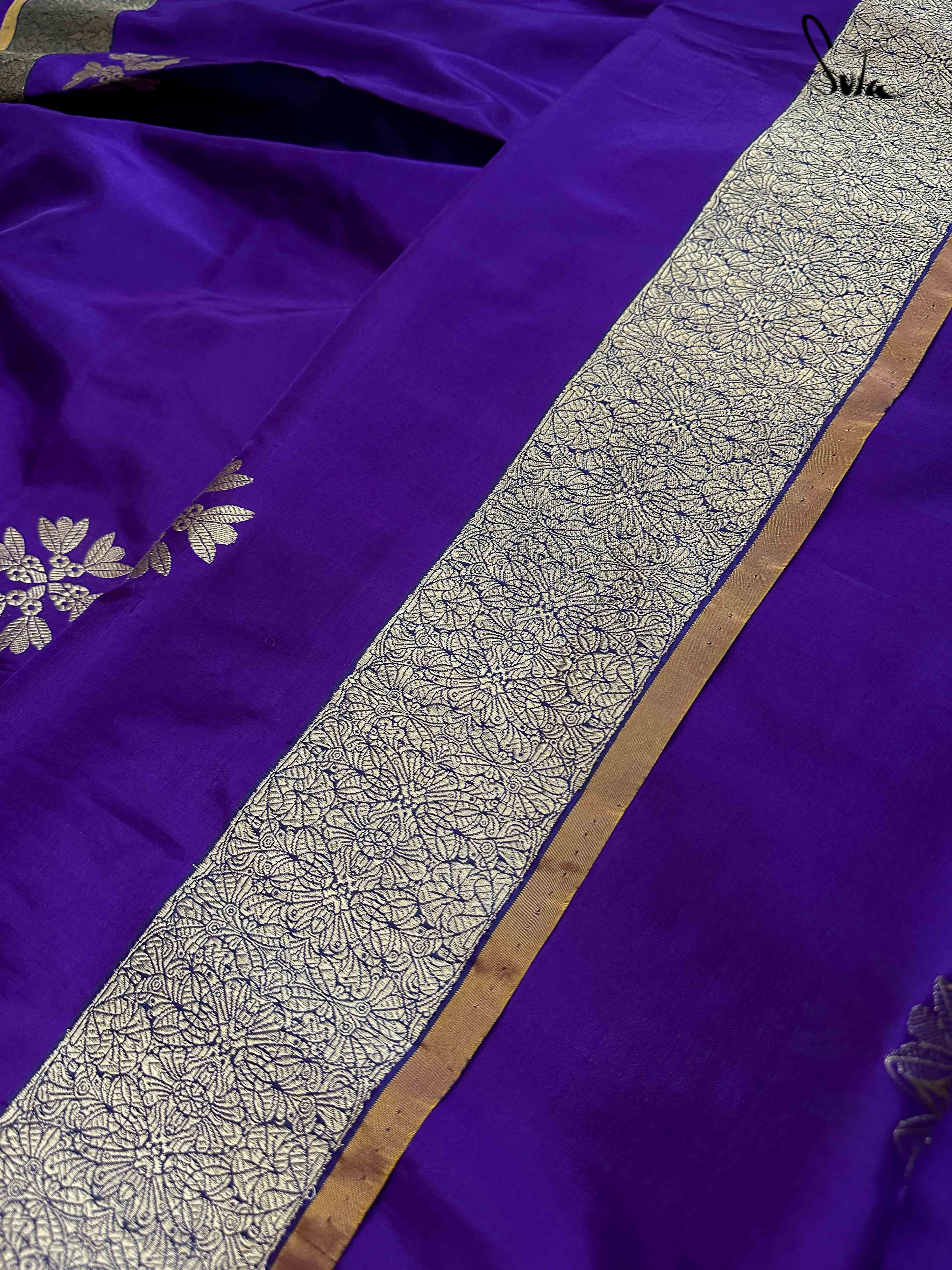 Haseen Shahaana Purple Banarasi Saree