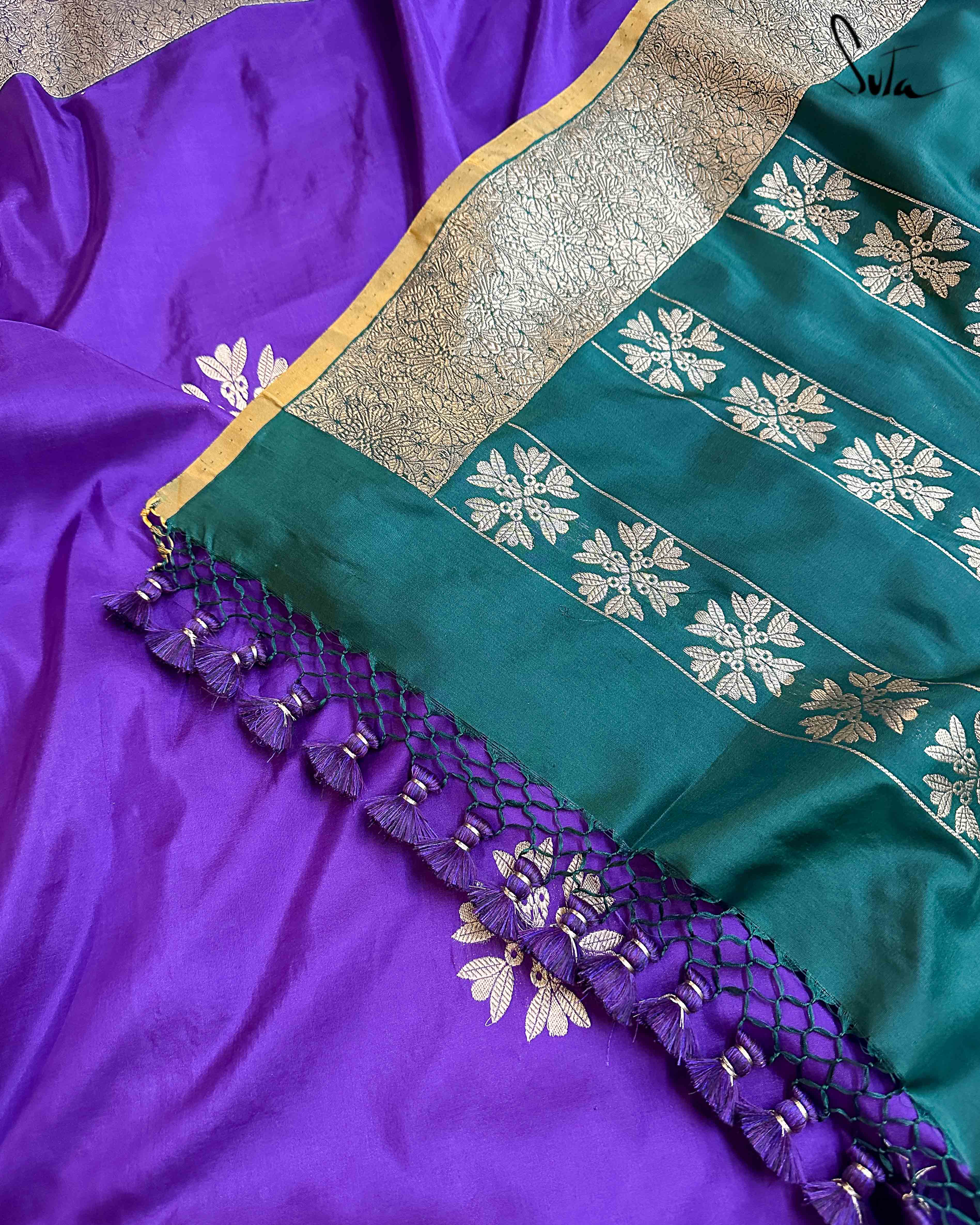 Haseen Shahaana Purple Banarasi Saree