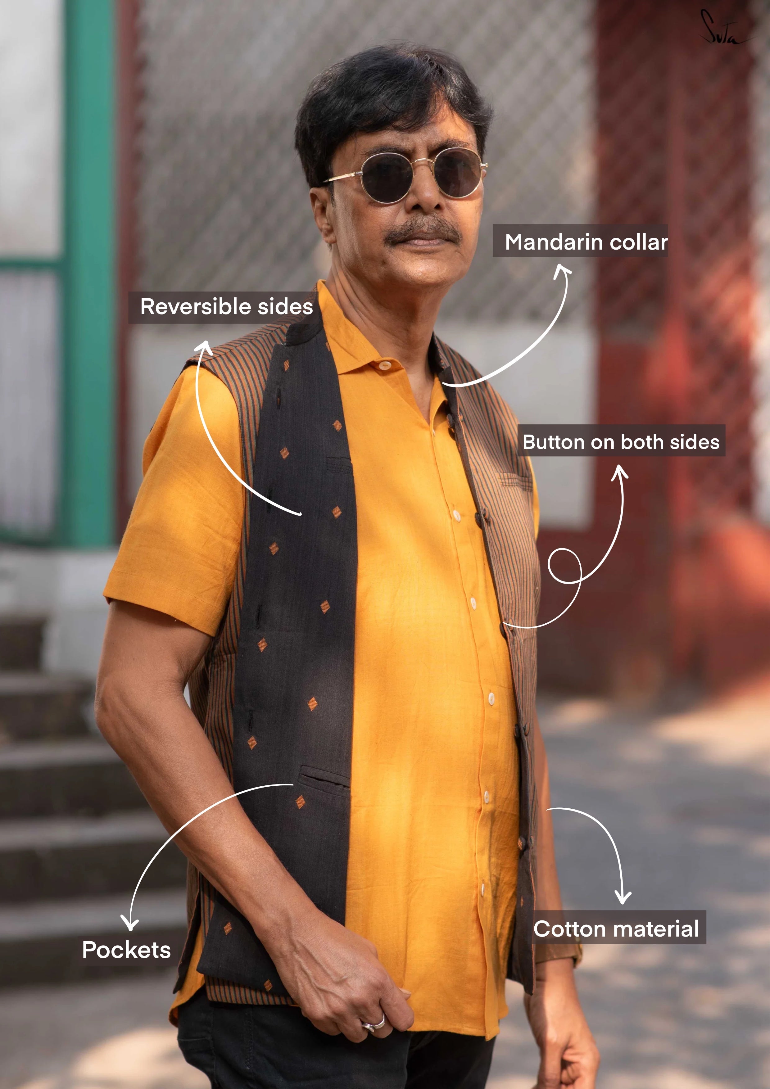 Do Scene (Reversible Nehru Jacket)