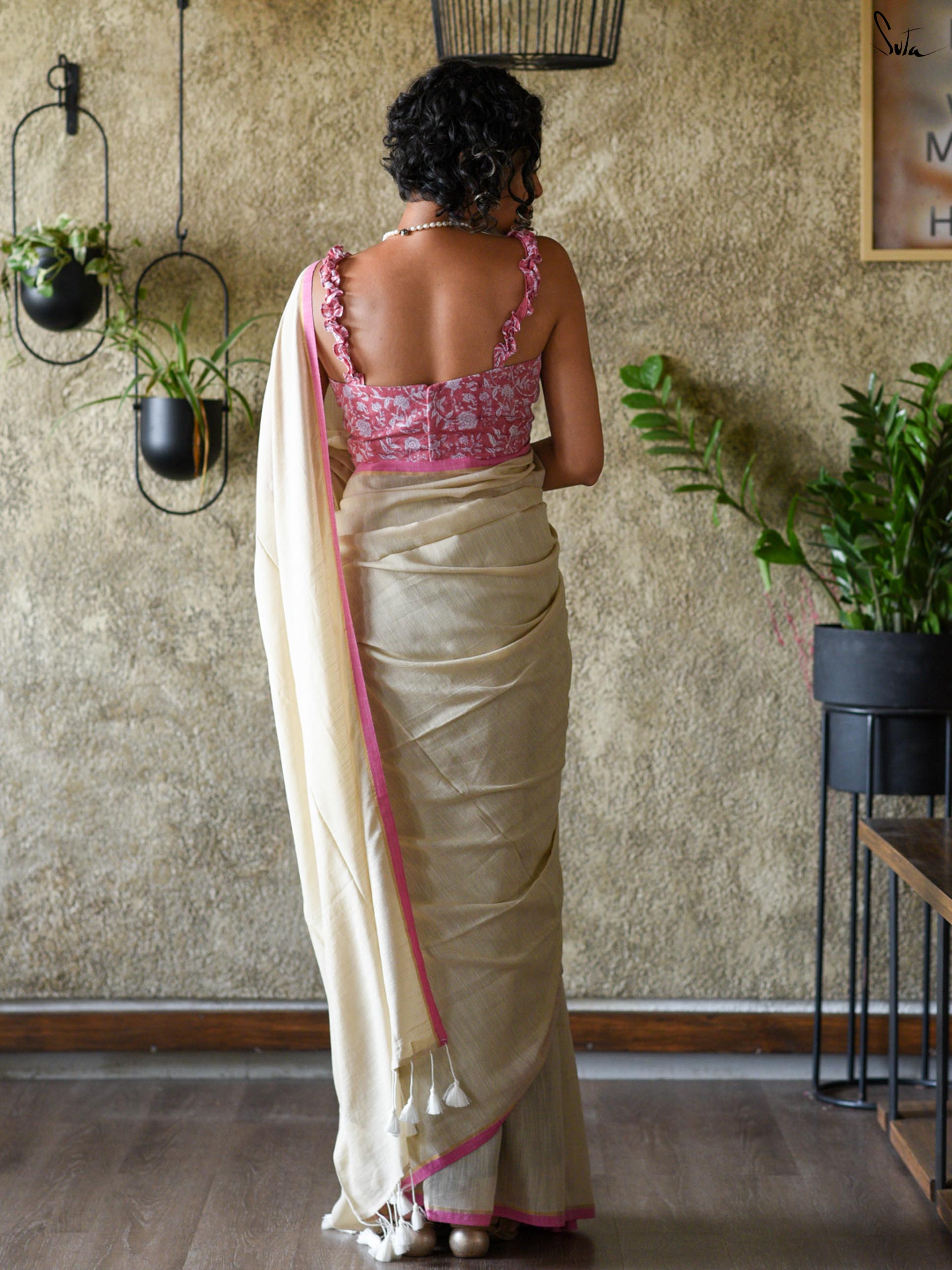 Ivory Pearl Saree