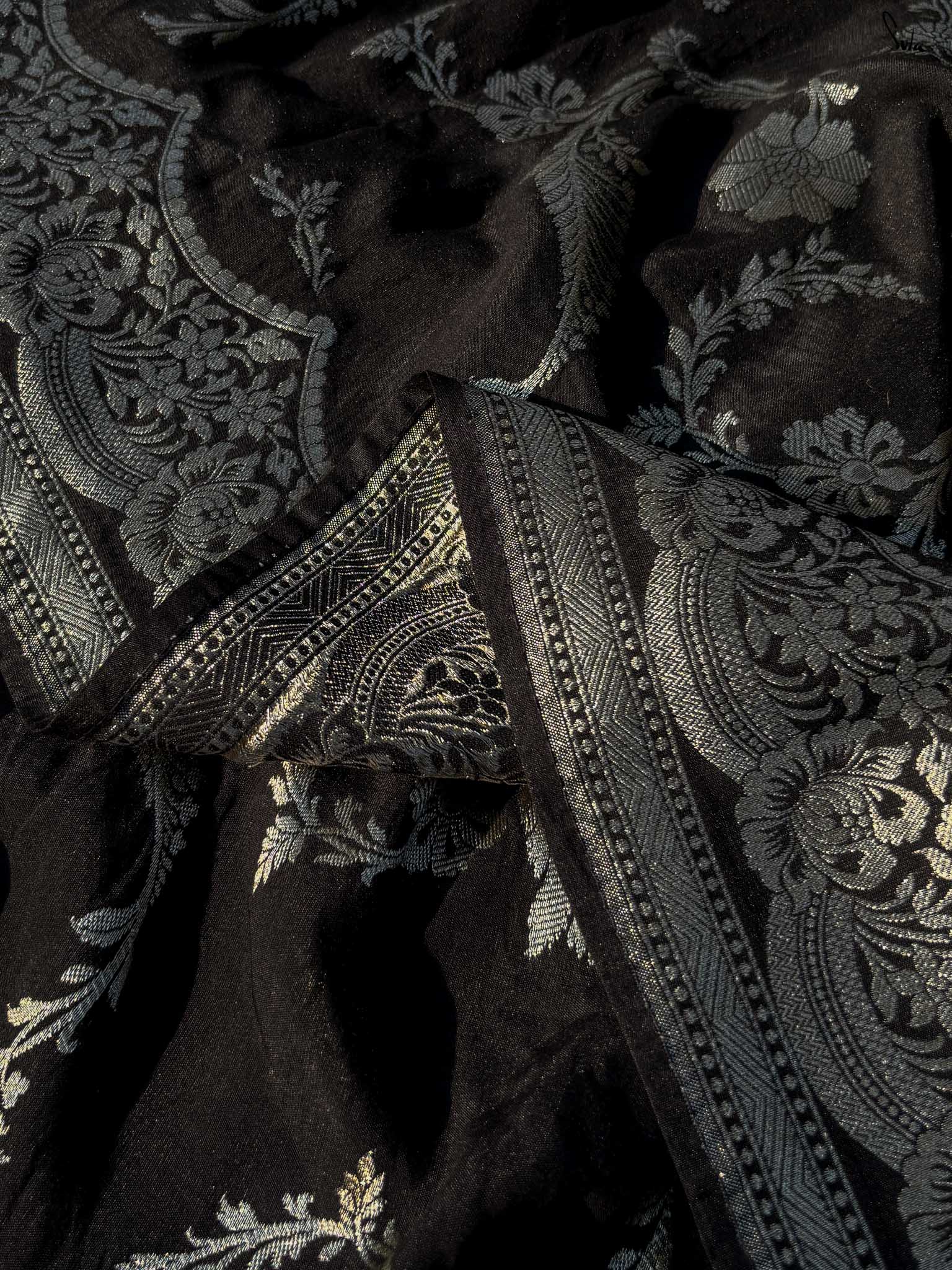 Kajri Black Banarasi Saree