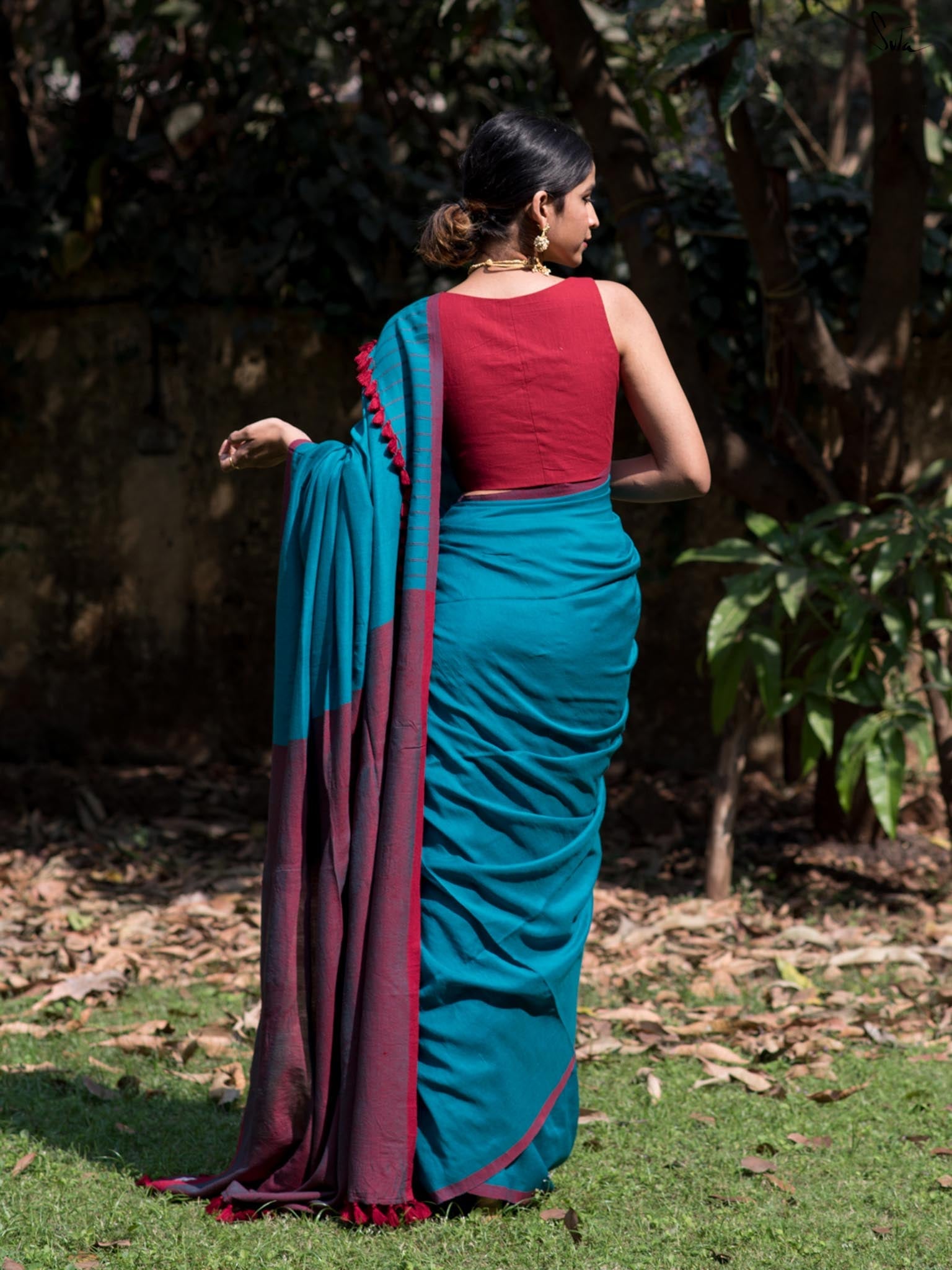 Red Tassel Saree