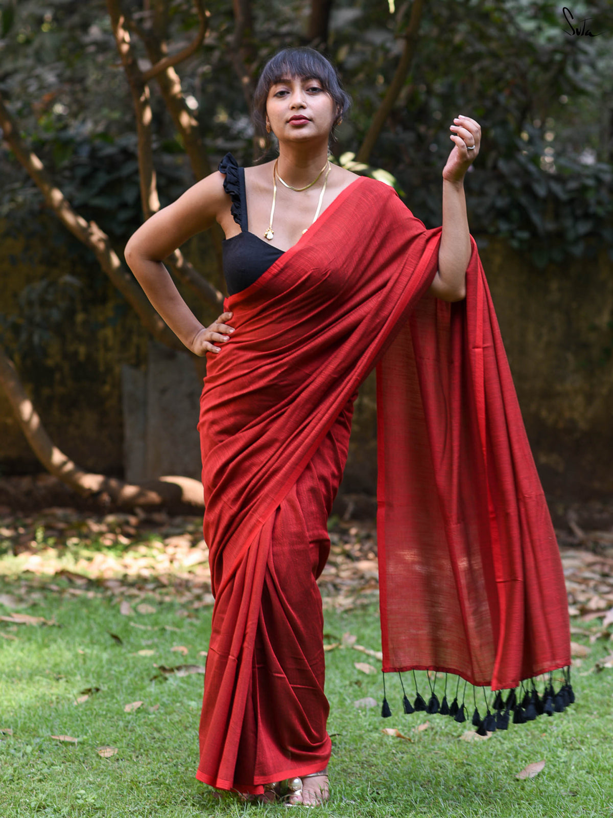 Roaring In Red Saree