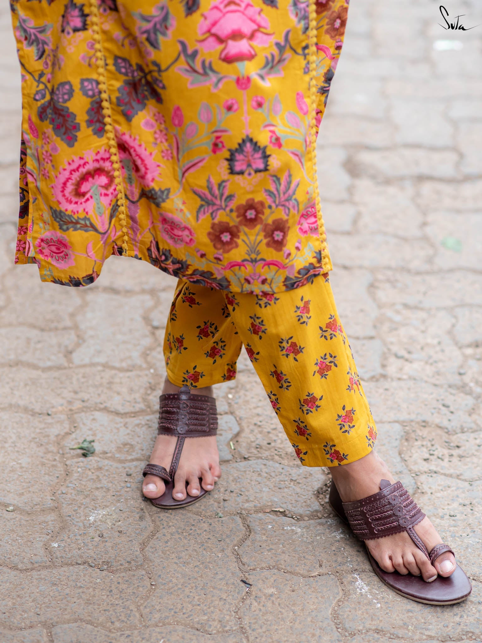 Suta Yellow Cotton Kurta Set