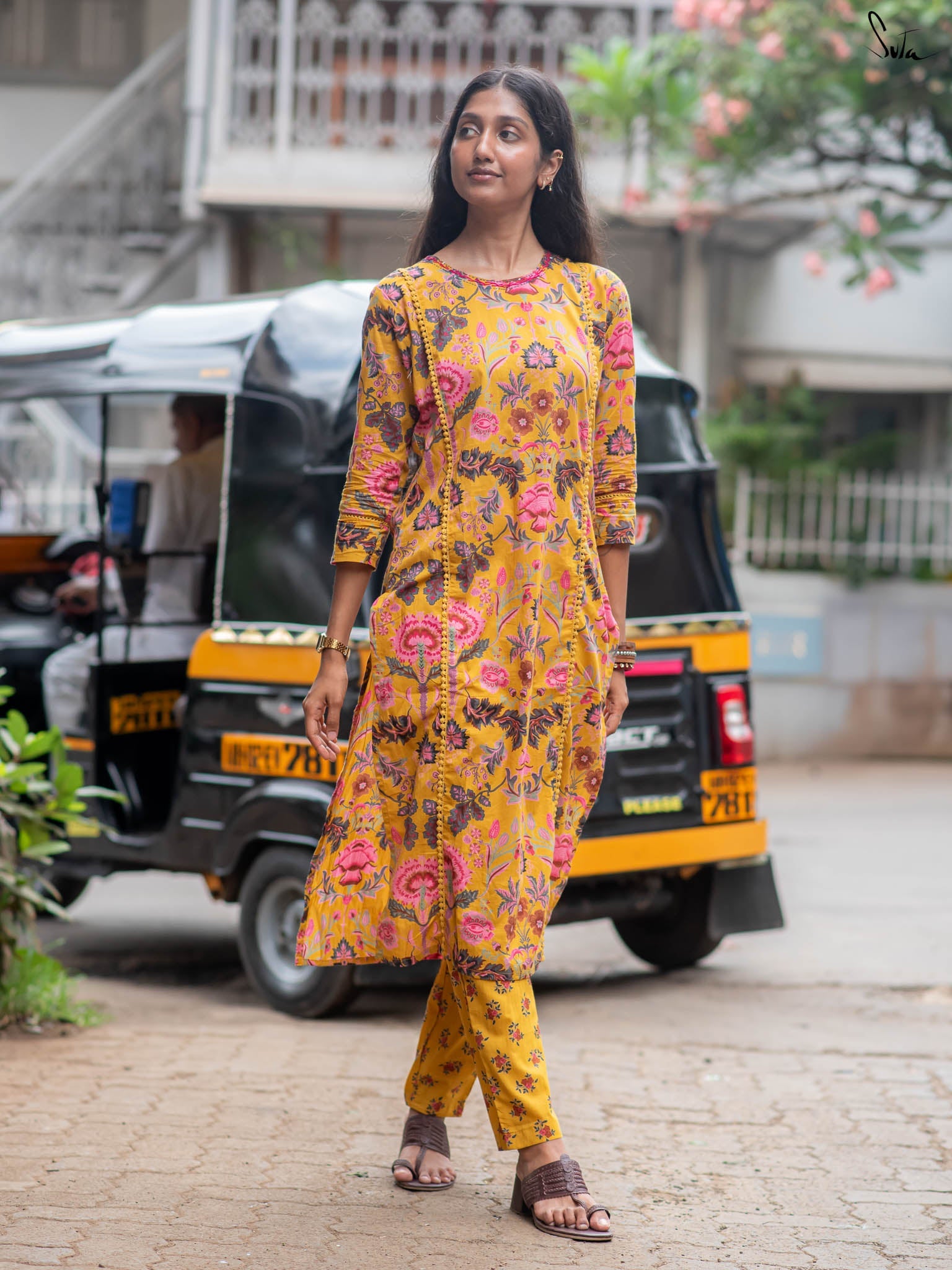 Suta Yellow Cotton Kurta Set