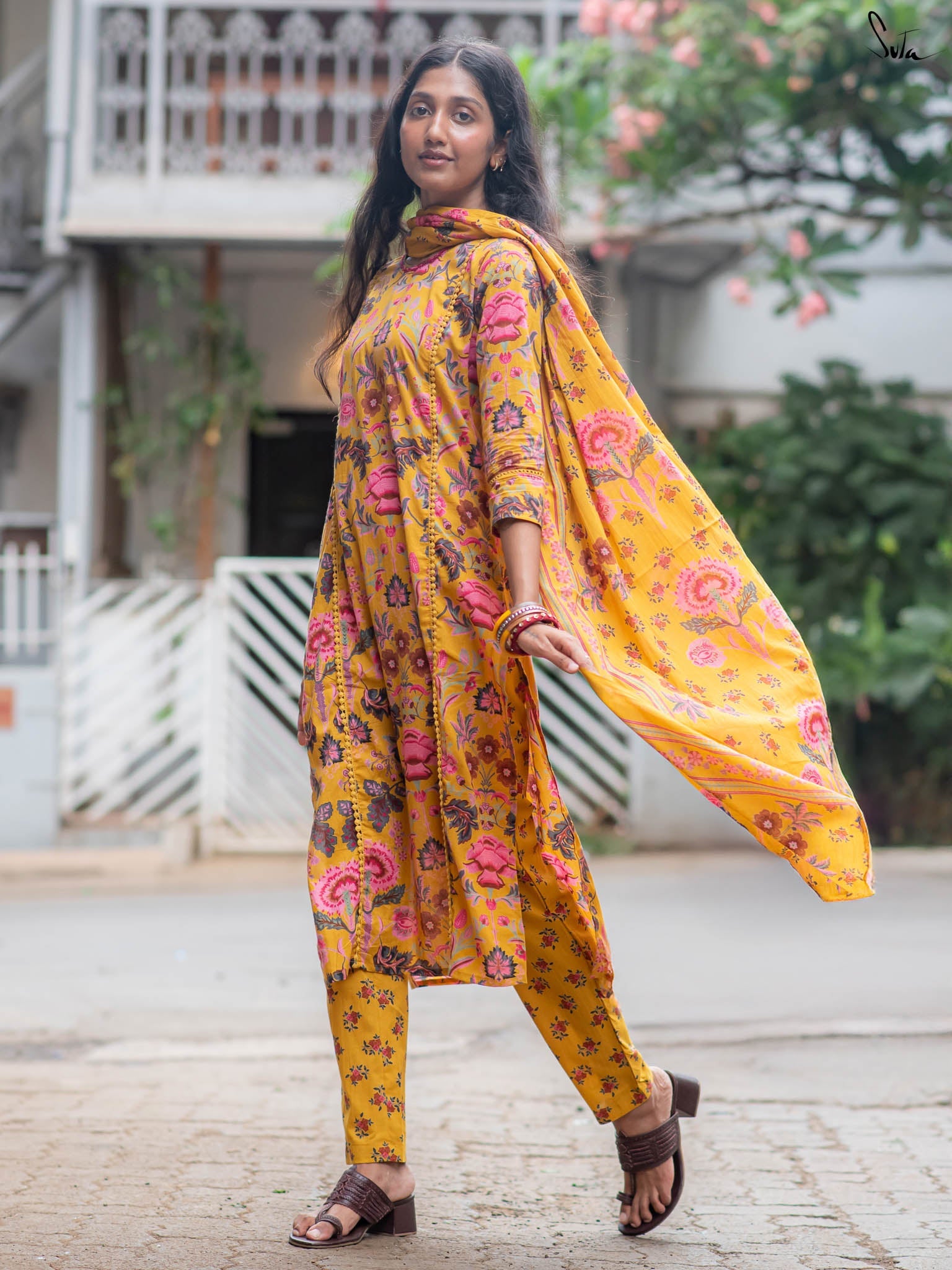 Suta Yellow Cotton Kurta Set