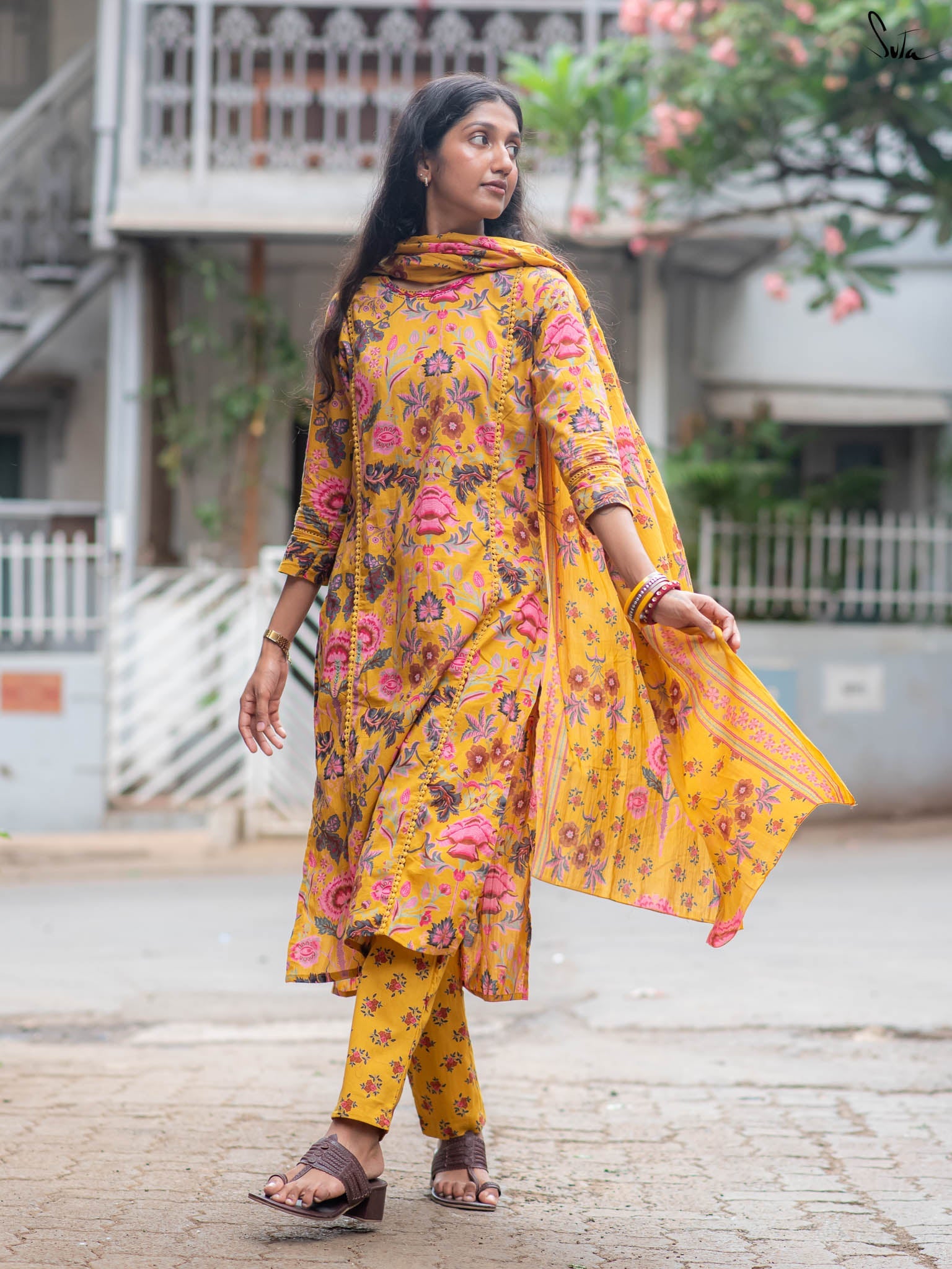 Suta Yellow Cotton Kurta Set