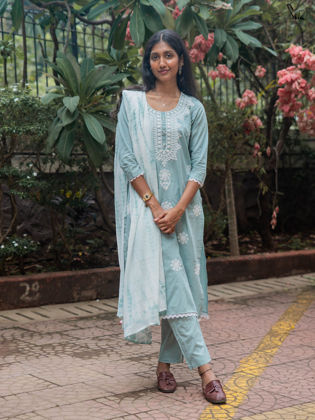 Suta Blue Cotton Kurta Set