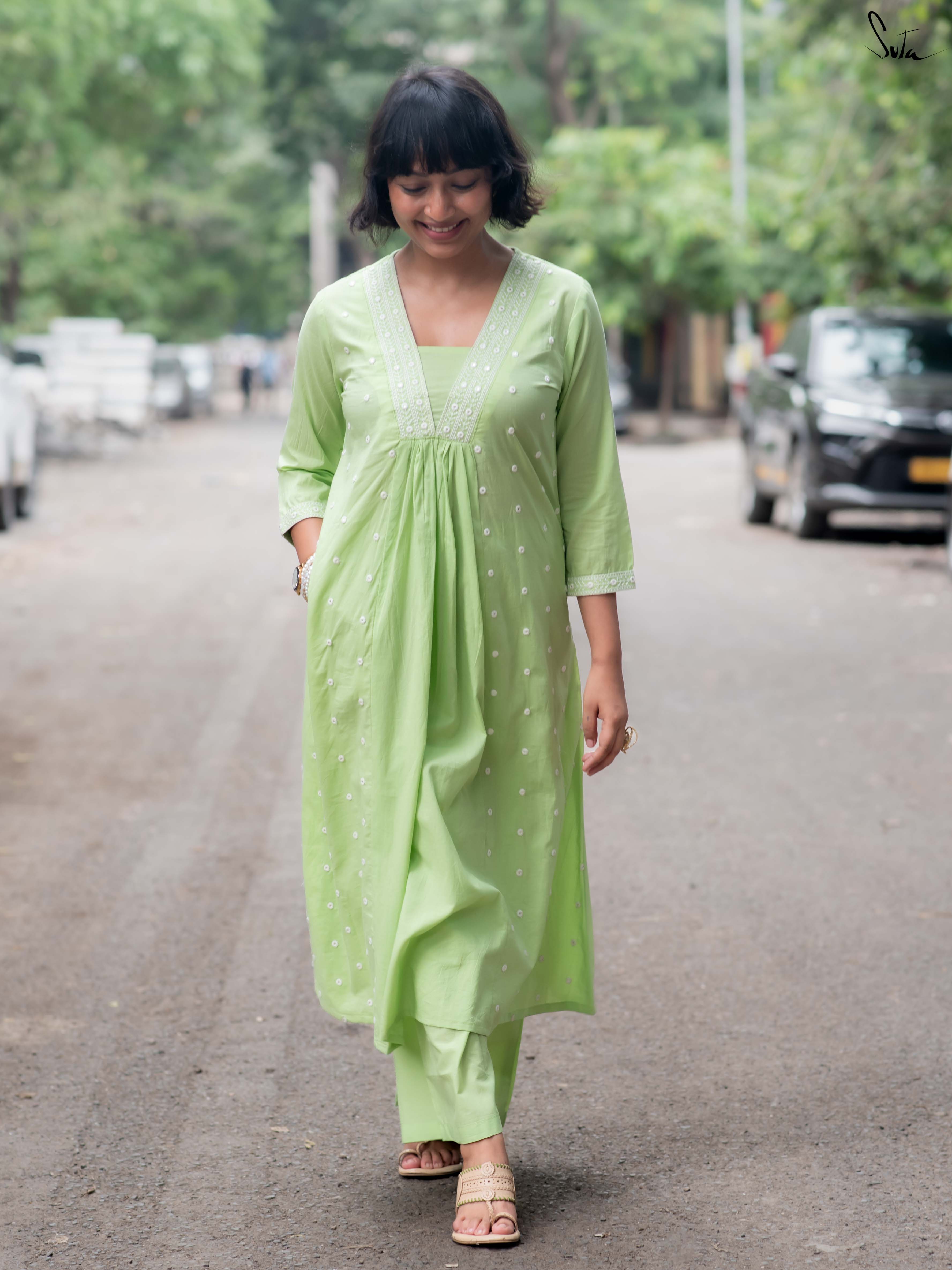 Suta Green Cotton Kurta Set