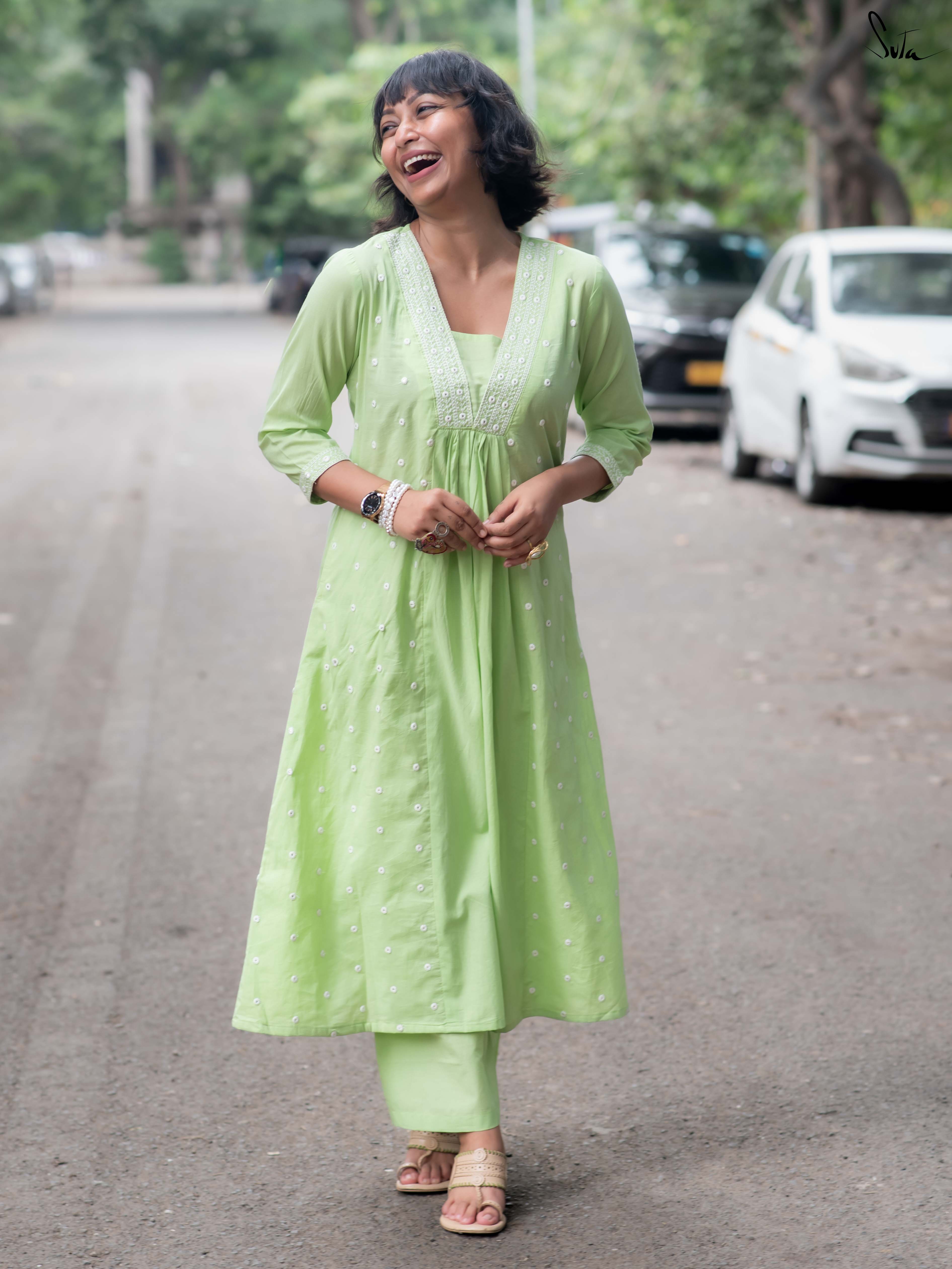 Suta Green Cotton Kurta Set