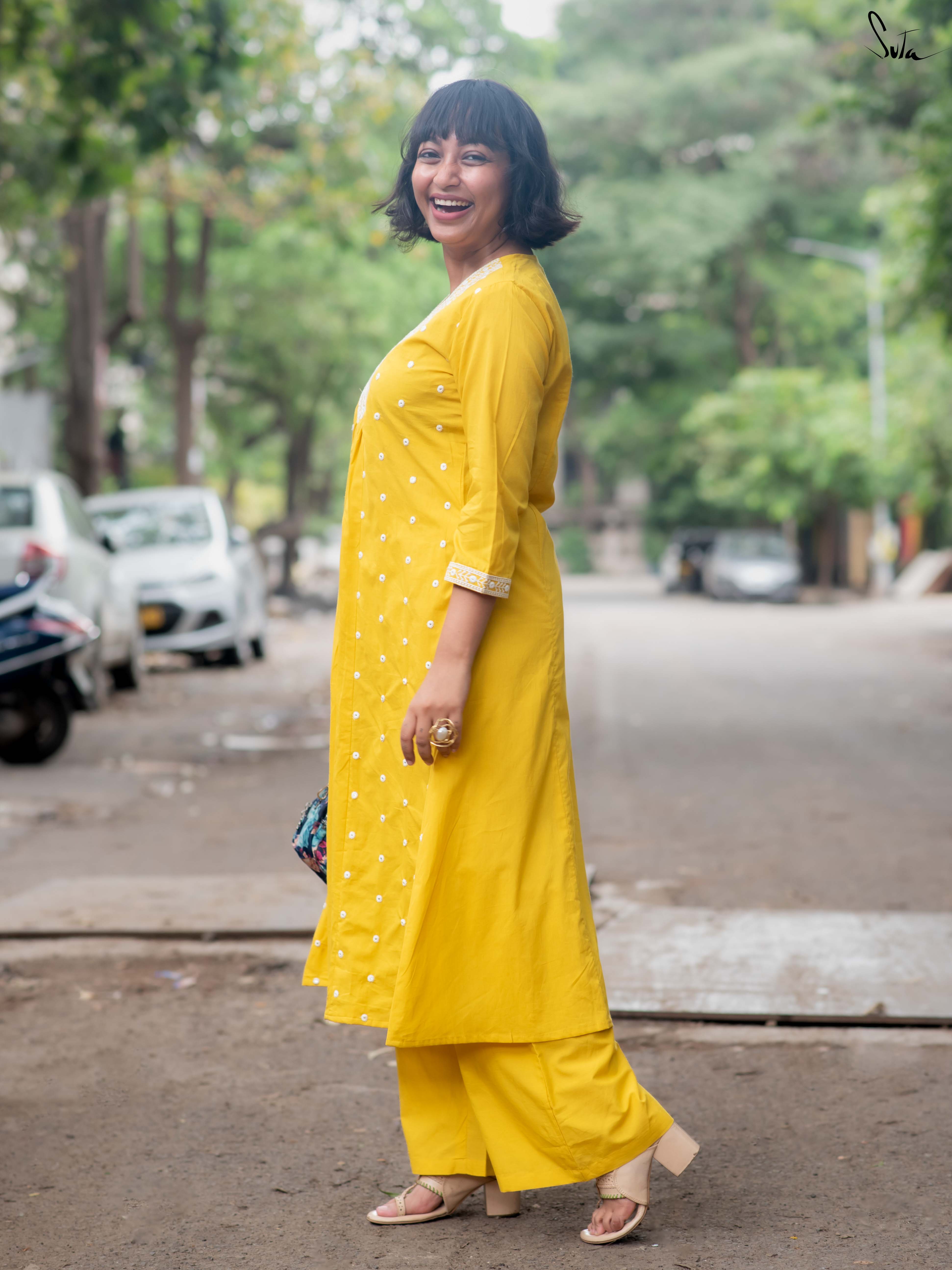 Suta Yellow Cotton Kurta Set