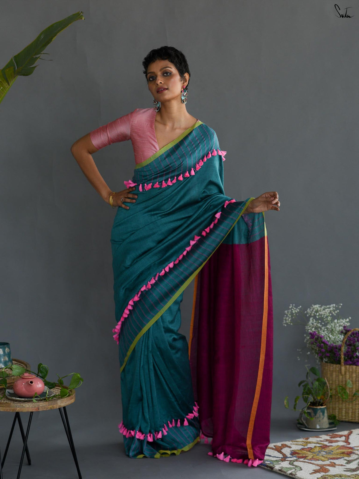Suta Colourblocked Saree