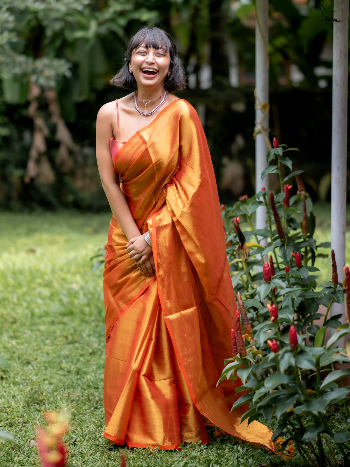 Suta Rust Tissue Saree