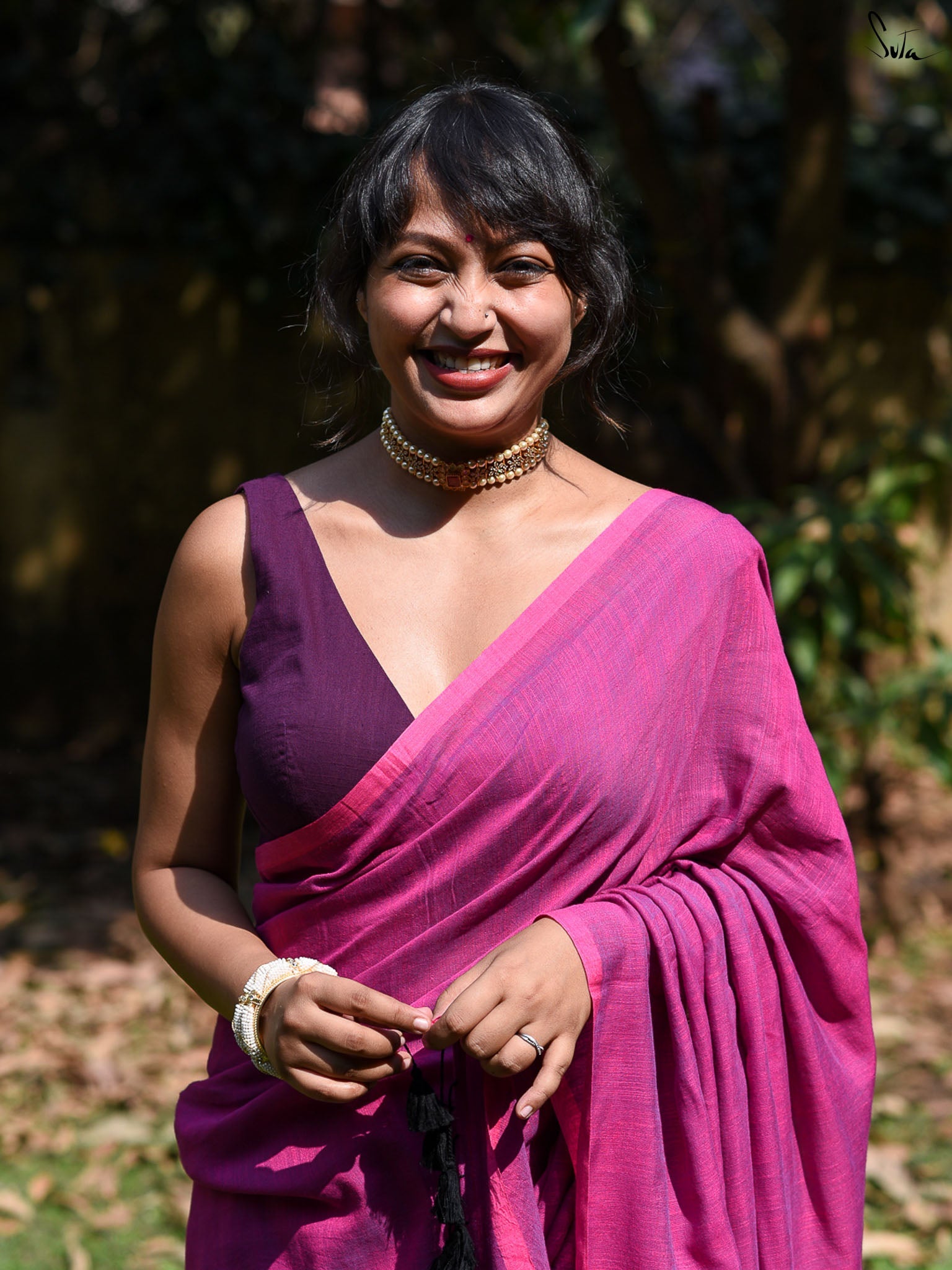 Twisting In Pink Saree