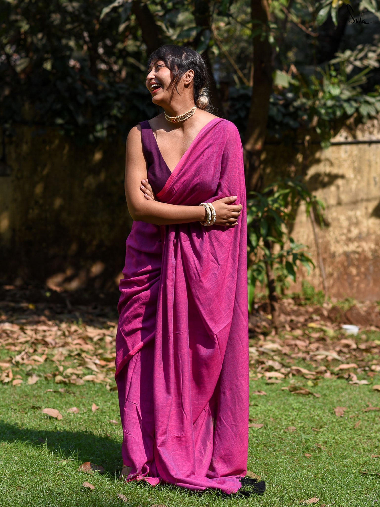 Twisting In Pink Saree