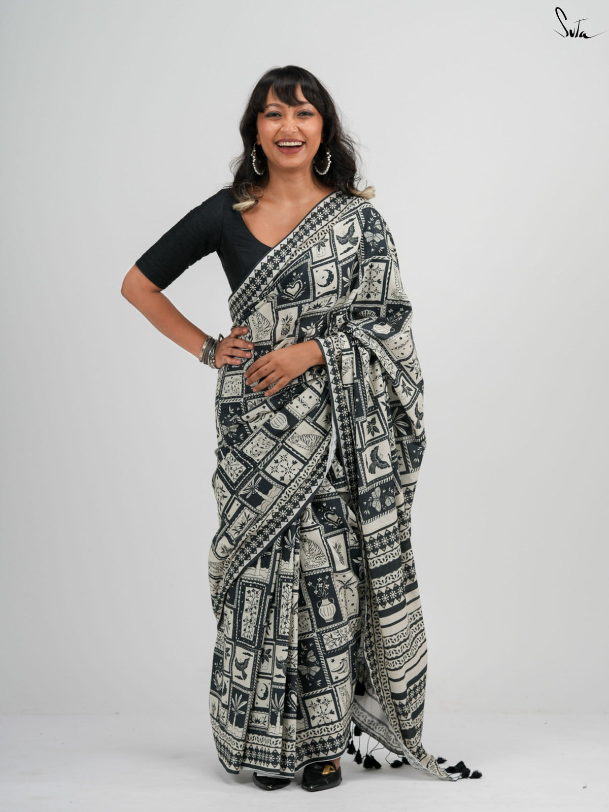 Quirky Motifs Saree
