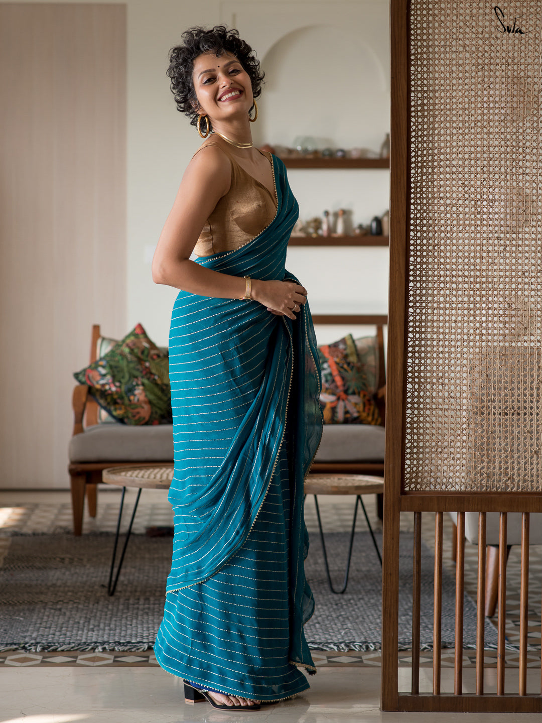 Neela Siatara Saree