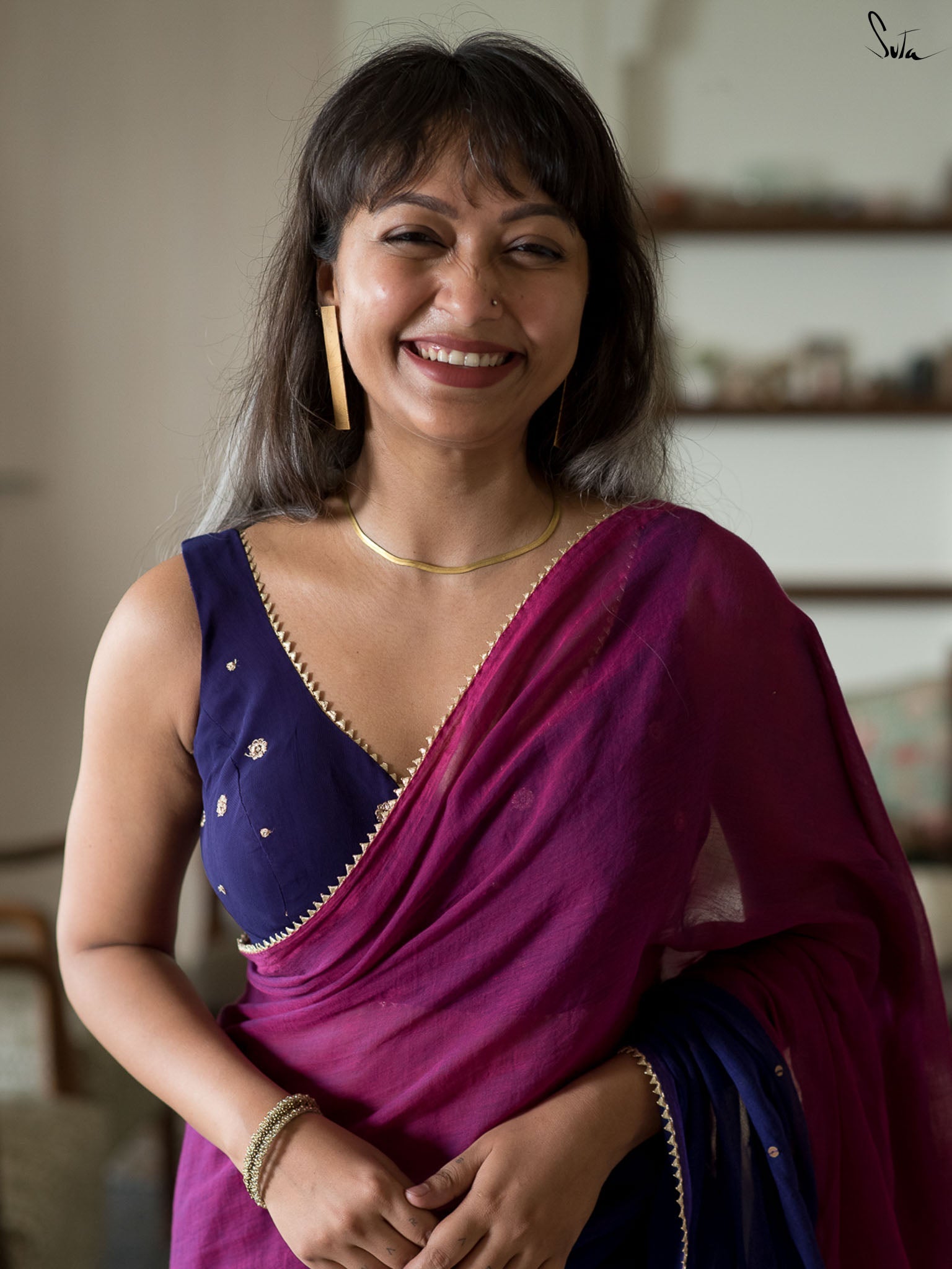 Ube Trickle Saree