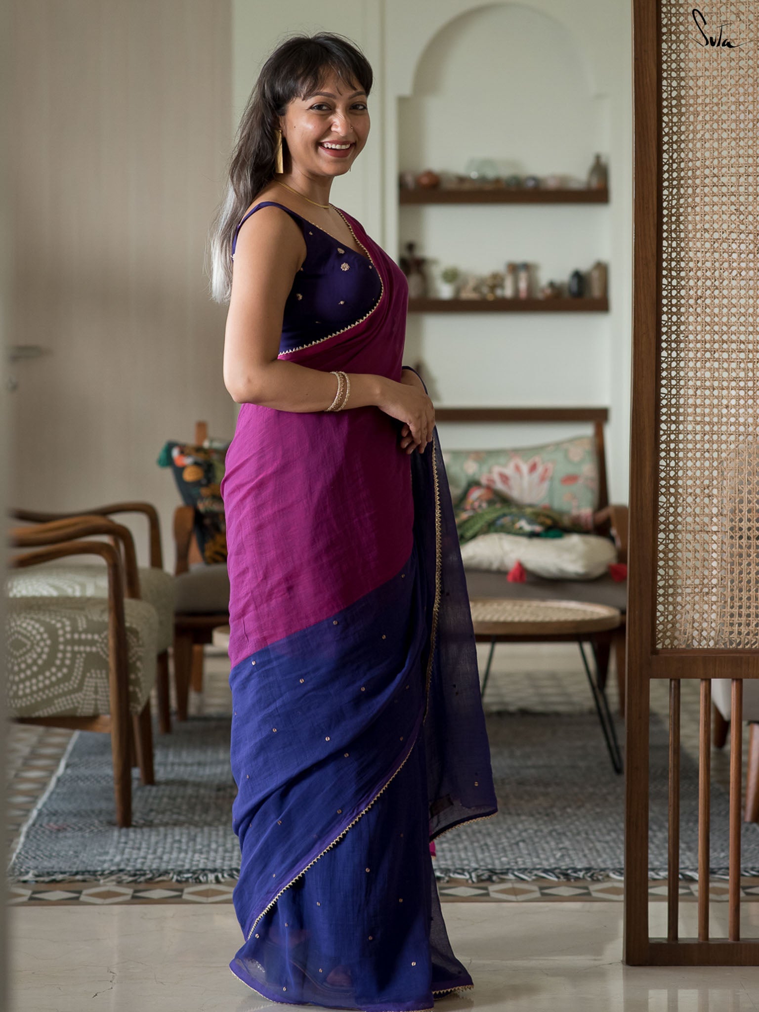 Ube Trickle Saree