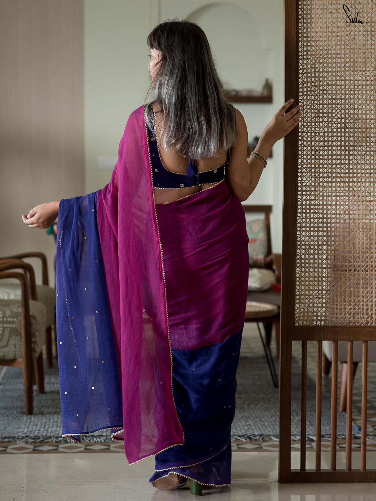 Ube Trickle Saree