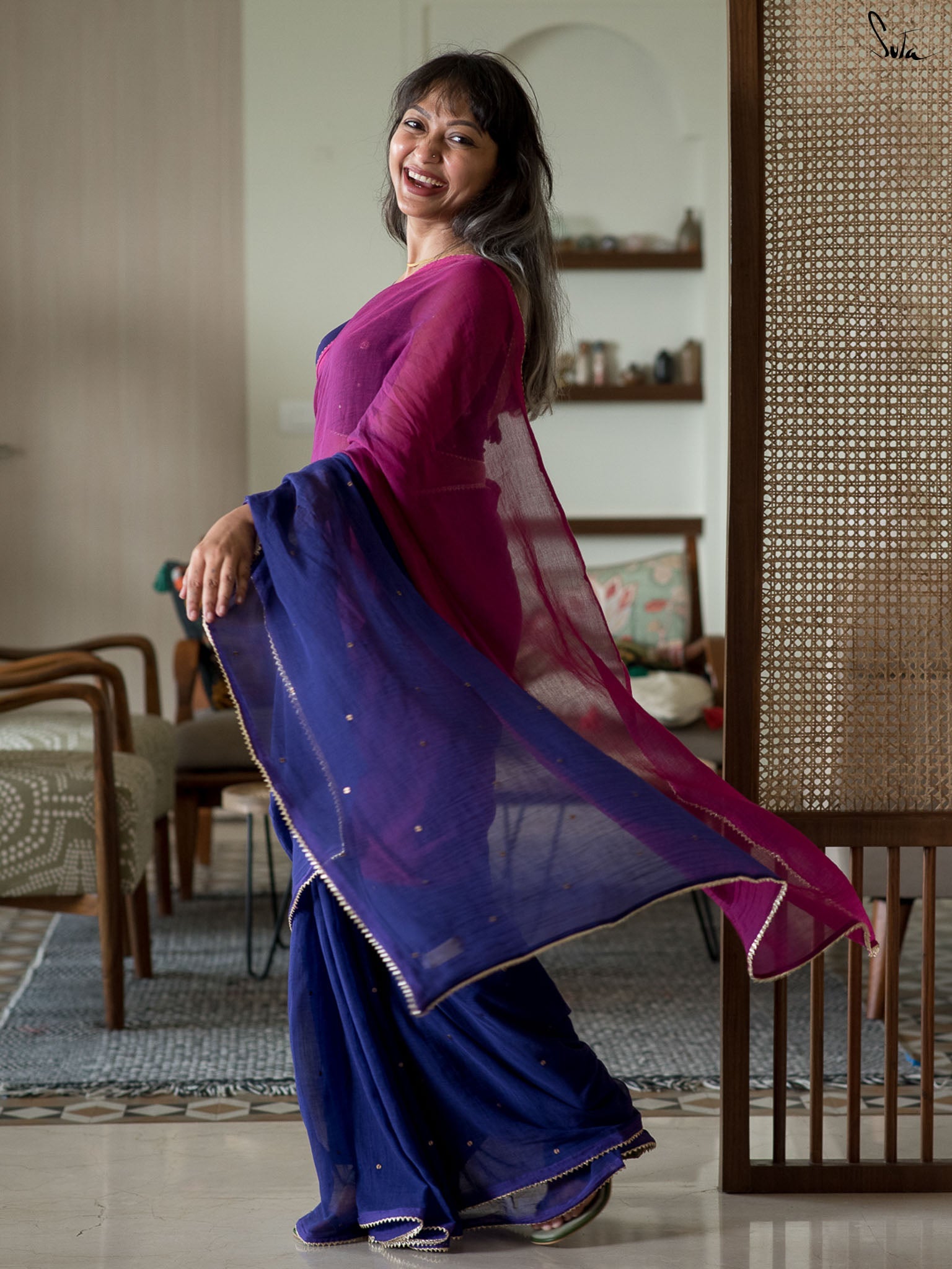 Ube Trickle Saree