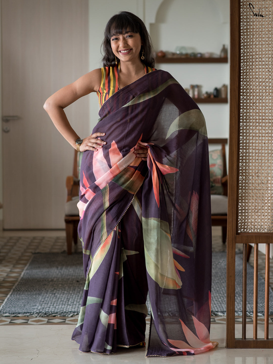 Bouquet of Lilies Saree