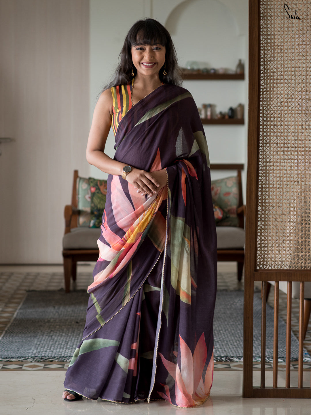 Bouquet of Lilies Saree