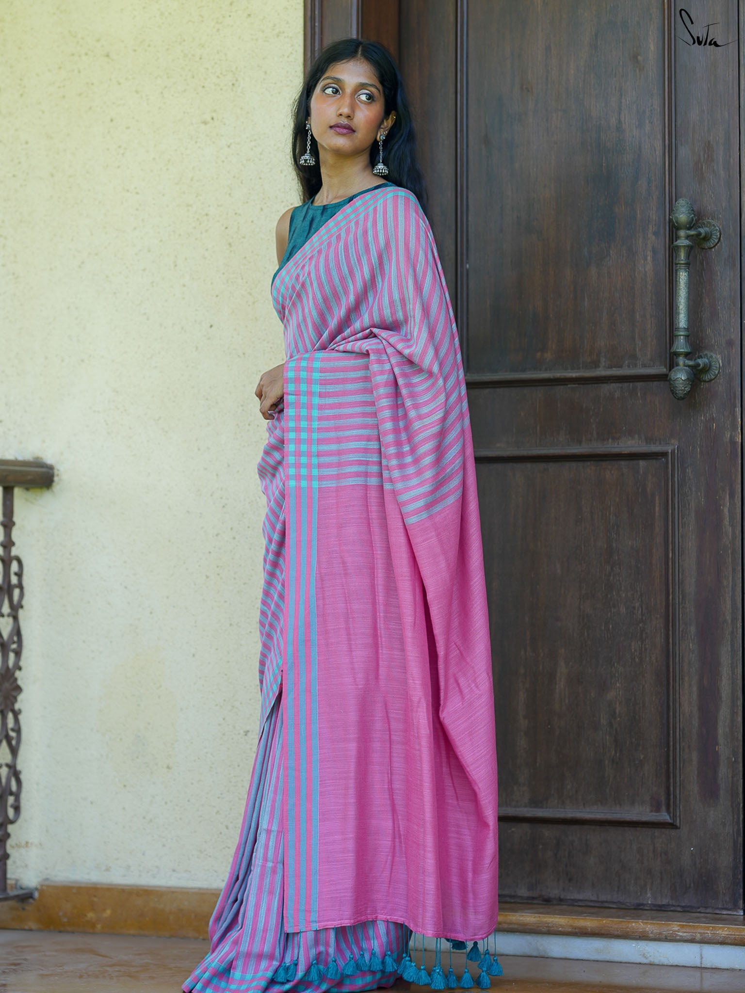 Striped No Border Saree