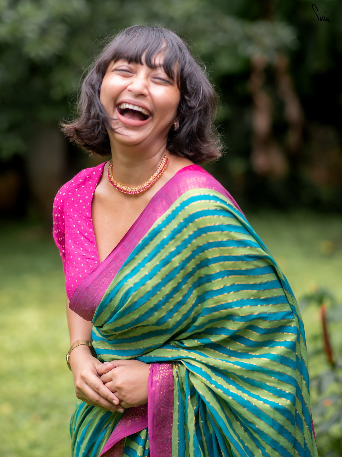 Suta Green Pure Cotton Saree