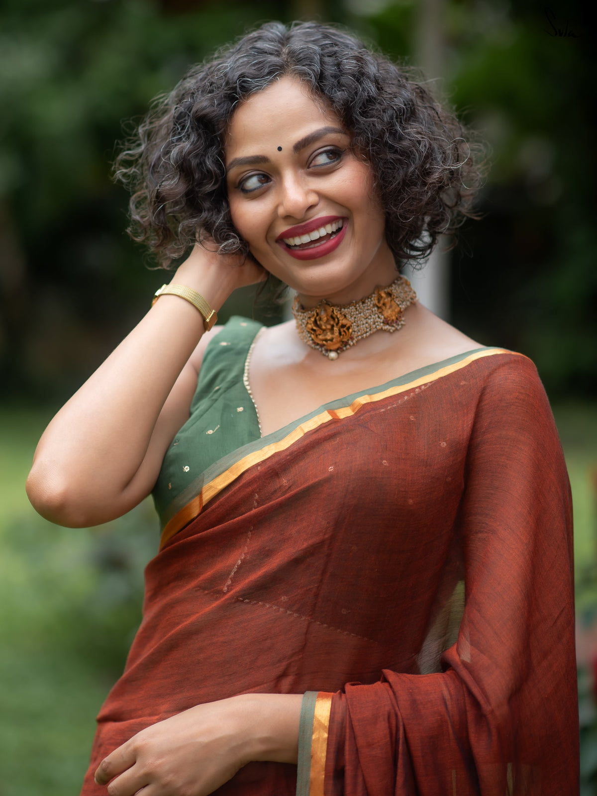 Suta Rust Mul Cotton Saree